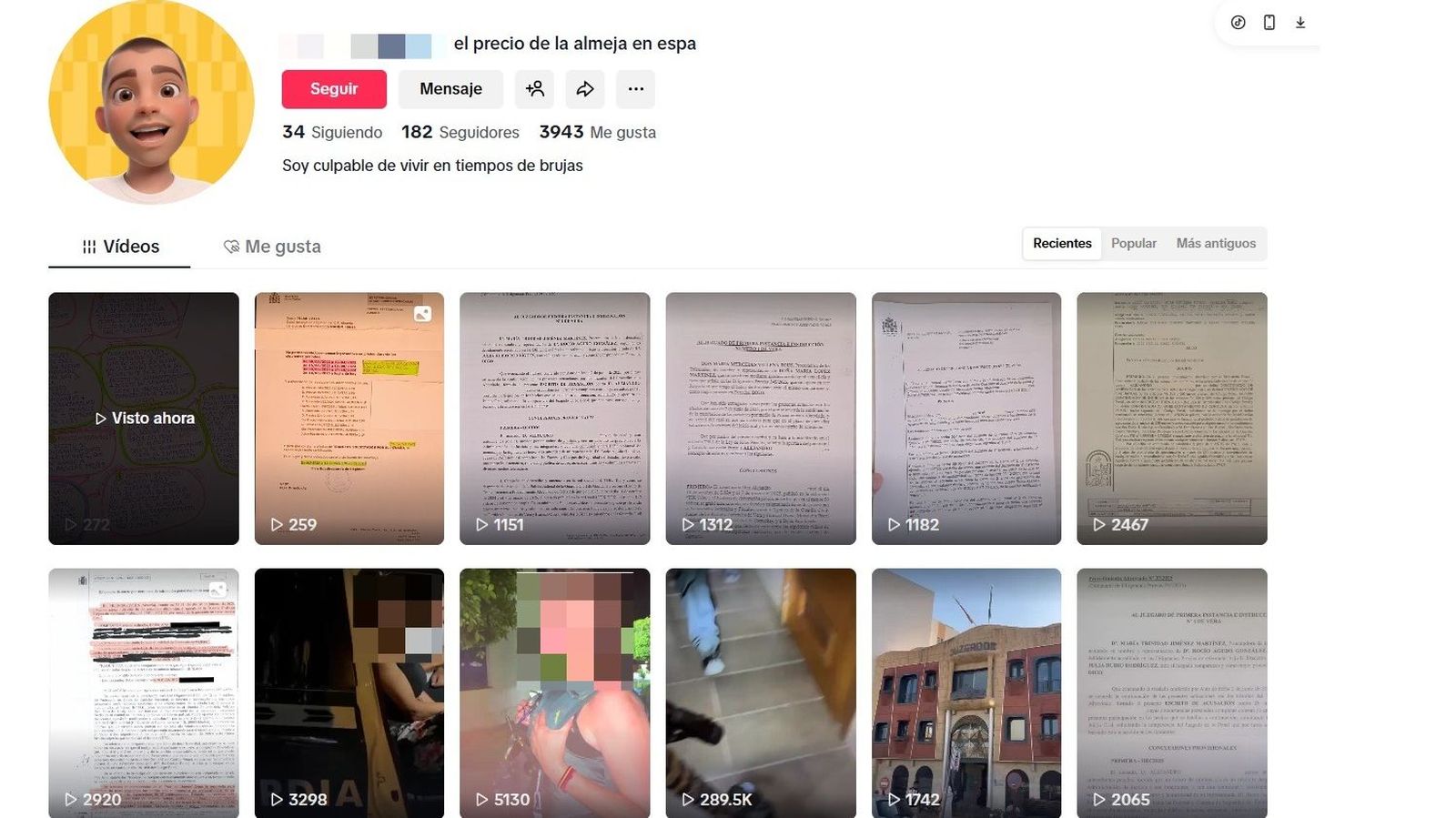 Uno de los perfiles del acusado por acosar a jueces y guardias civiles.