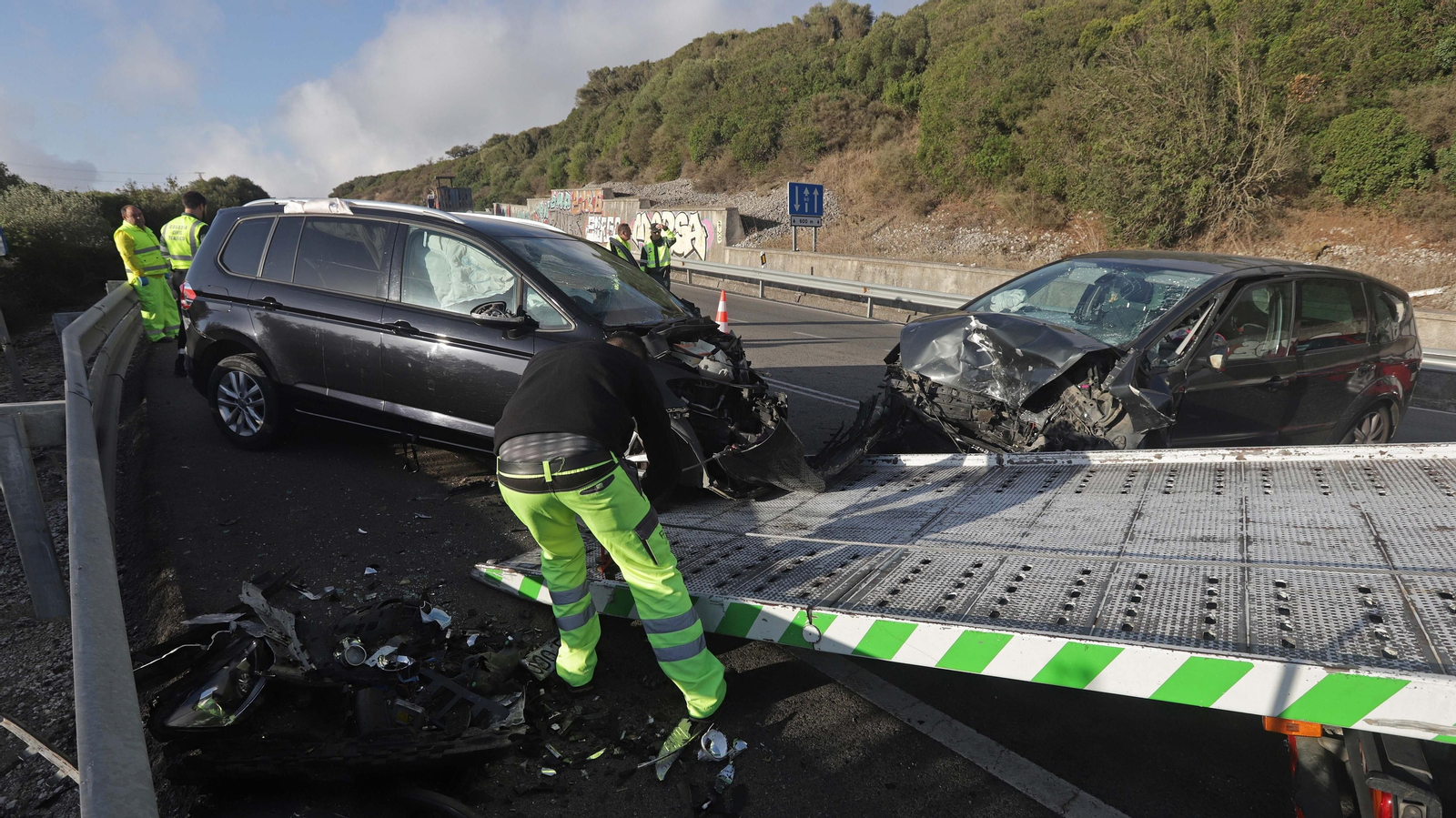 Fotos del accidente de tráfico en la N-340 en Tarifa