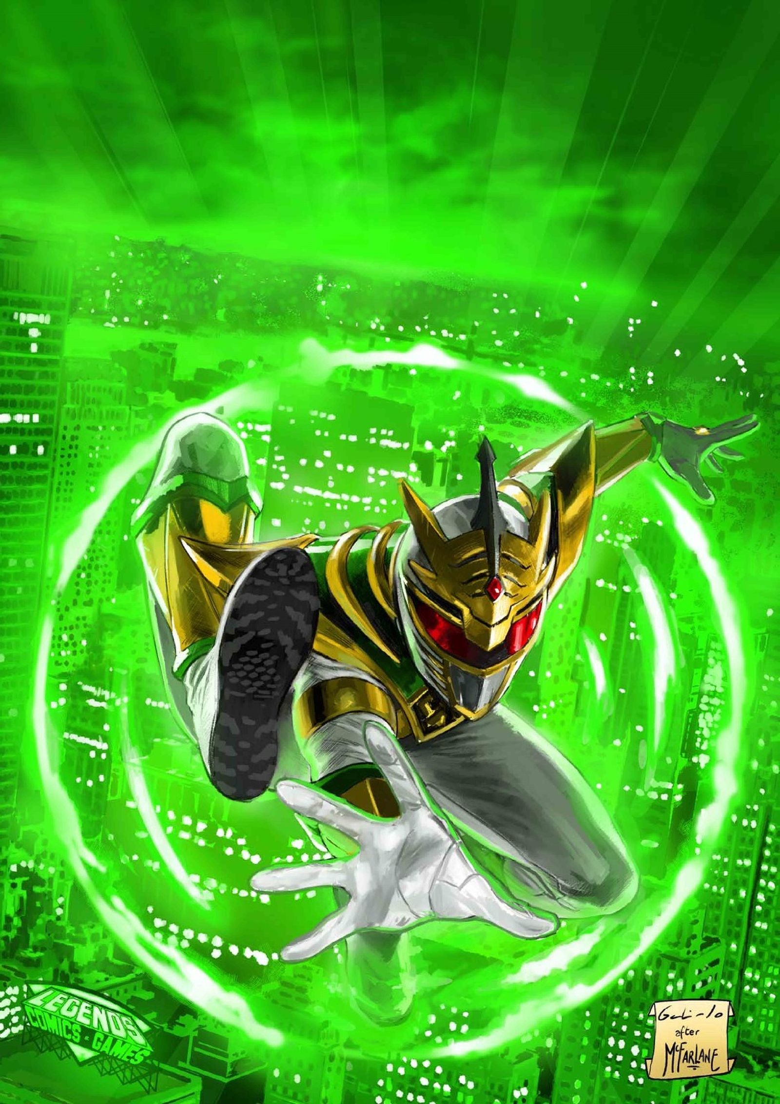 Una imagen del comic de Power Rangers de Diego Galindo.