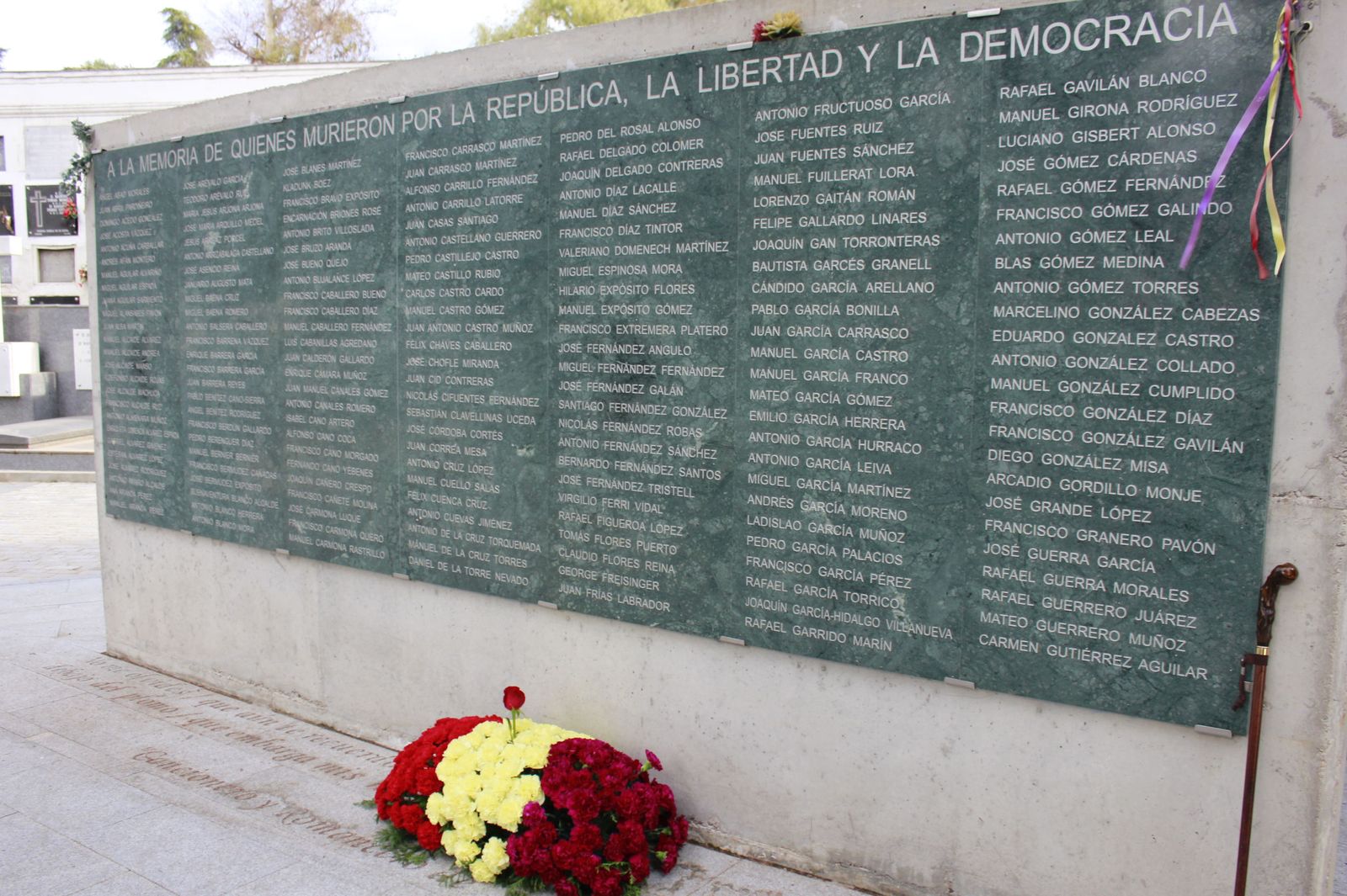 Muro de la Memoria del cementerio de La Salud.