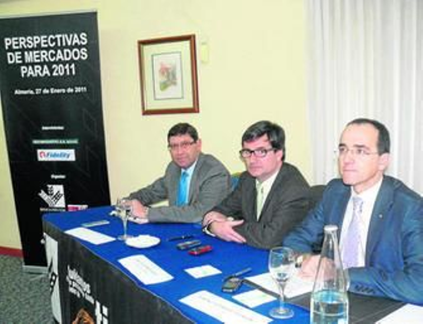 Abelardo Gil, Gonzalo Rodríguez-Sahagún y Juan José Espínola García, ayer en el Gran Hotel Almería.