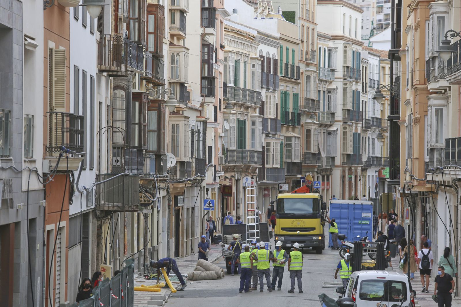 La calle Carretería de Málaga ya está en obras, en fotos