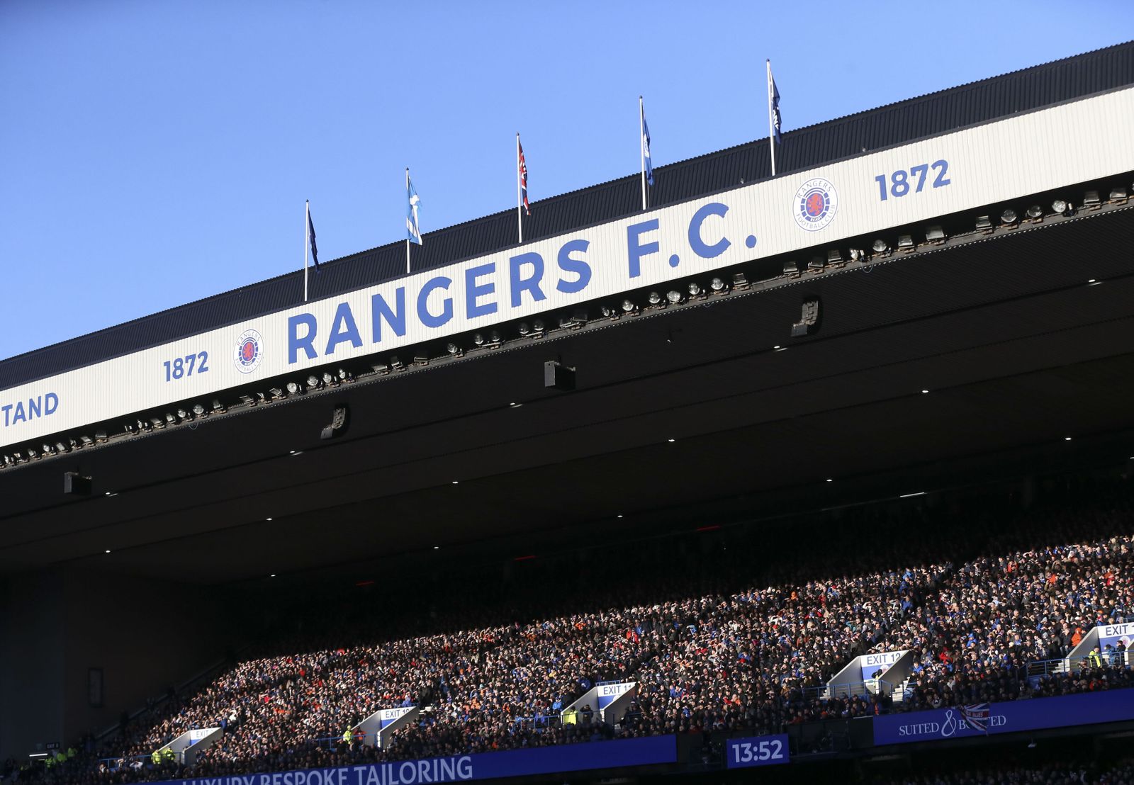 Imagen del Ibrox Stadium durante un encuentro del Rangers.