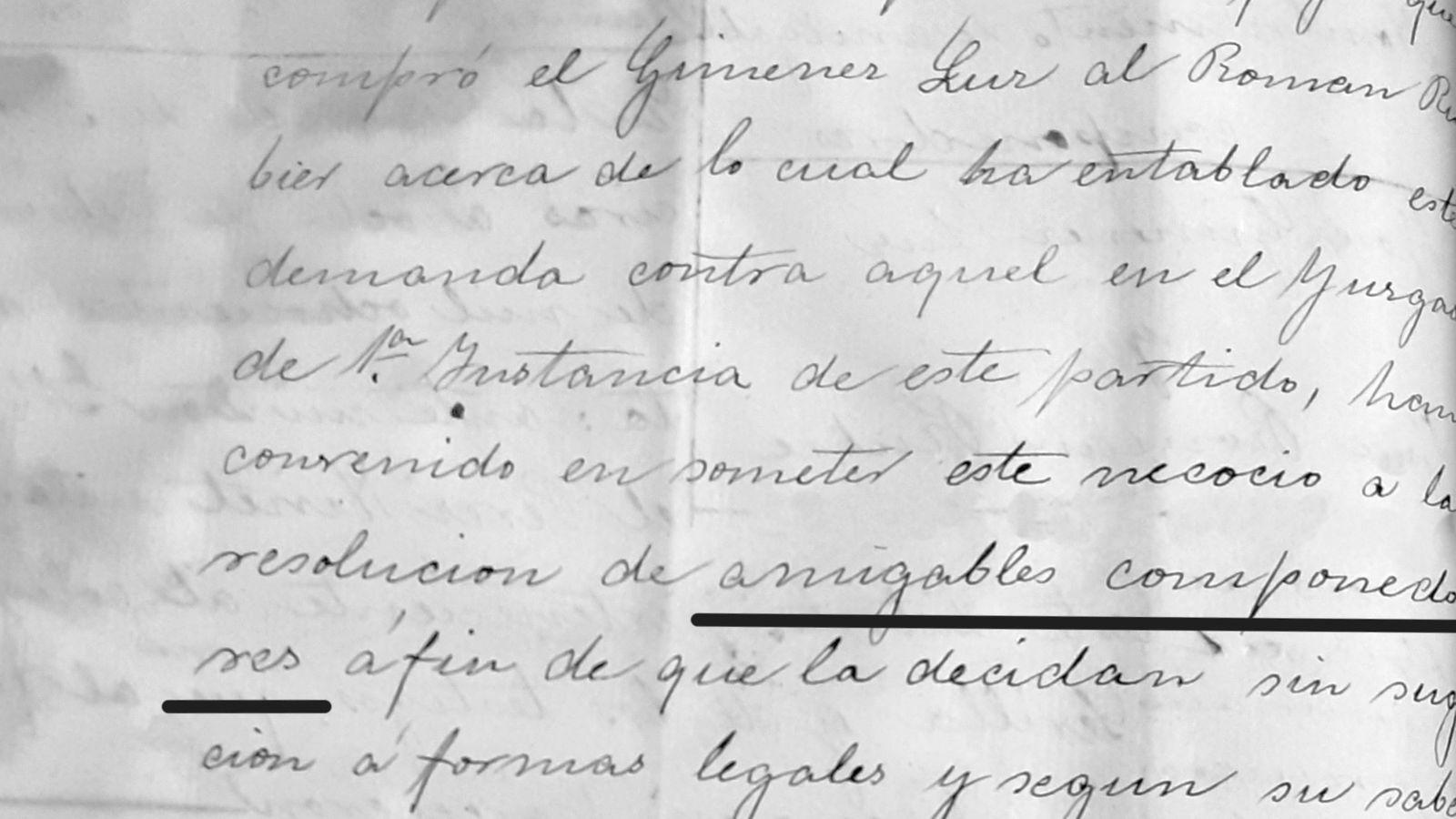 Extracto auto de Juzgado del partido admitiendo a los amigables componedores. (1)