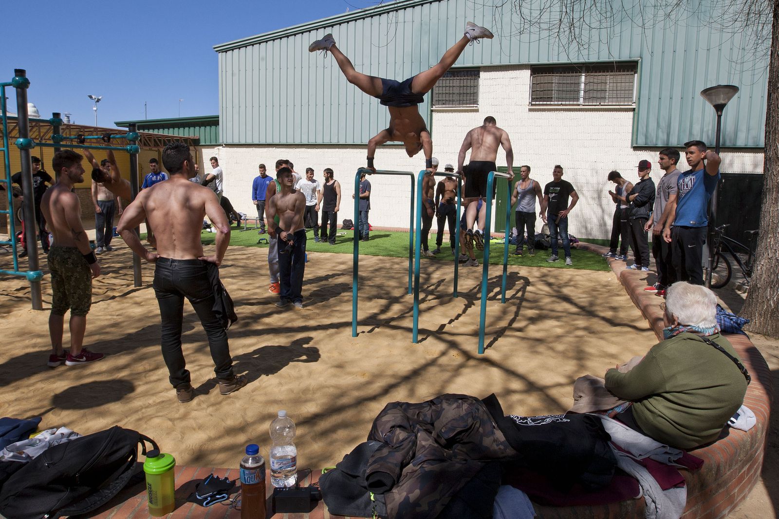 Exhibición de calistenia en el Parque Almirante Laulhé, en una imagen de archivo.