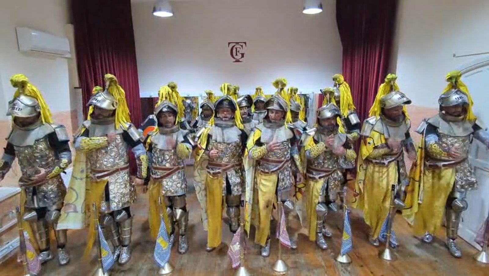 Chirigota 'Nos hemos venío arriba' en camerinos