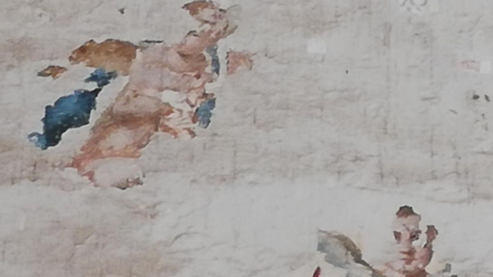 Restos de pinturas hallados en San Laureano.