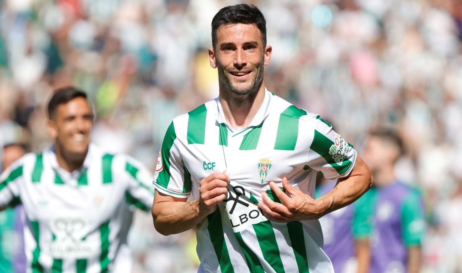 Albarrán celebra su gol ante el Málaga en la cita del pasado mes de abril.