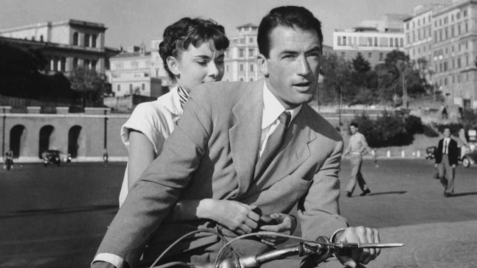 Con Audrey Hepburn en 'Vacaciones en Roma'.