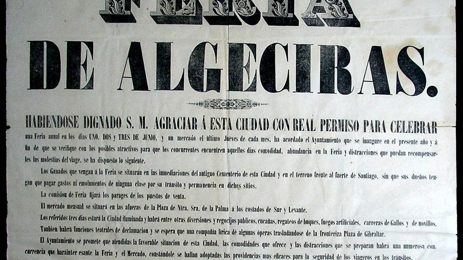 Primer cartel de la feria de Algeciras