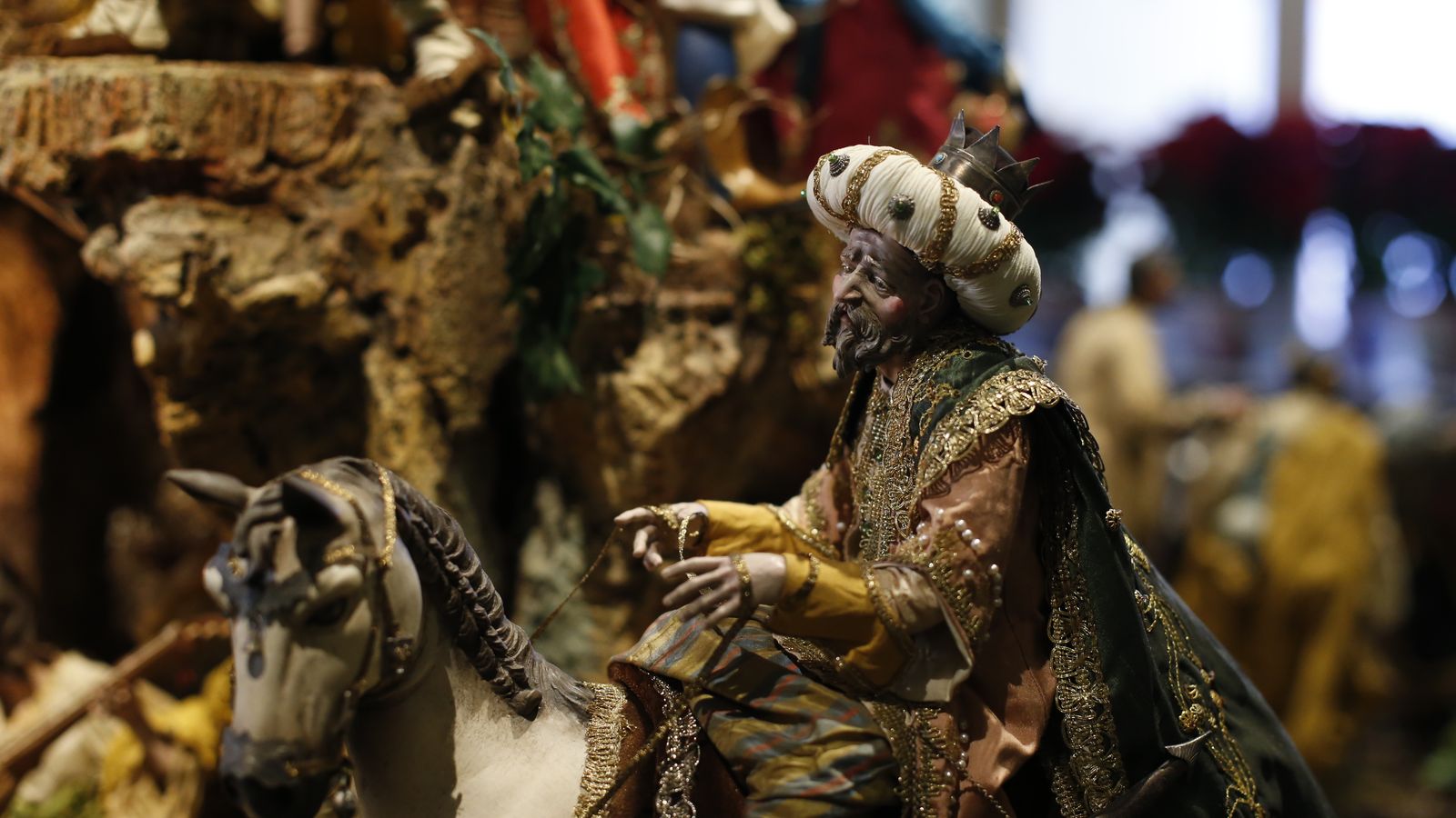 Detalle del belén en la Casa Fabiola.