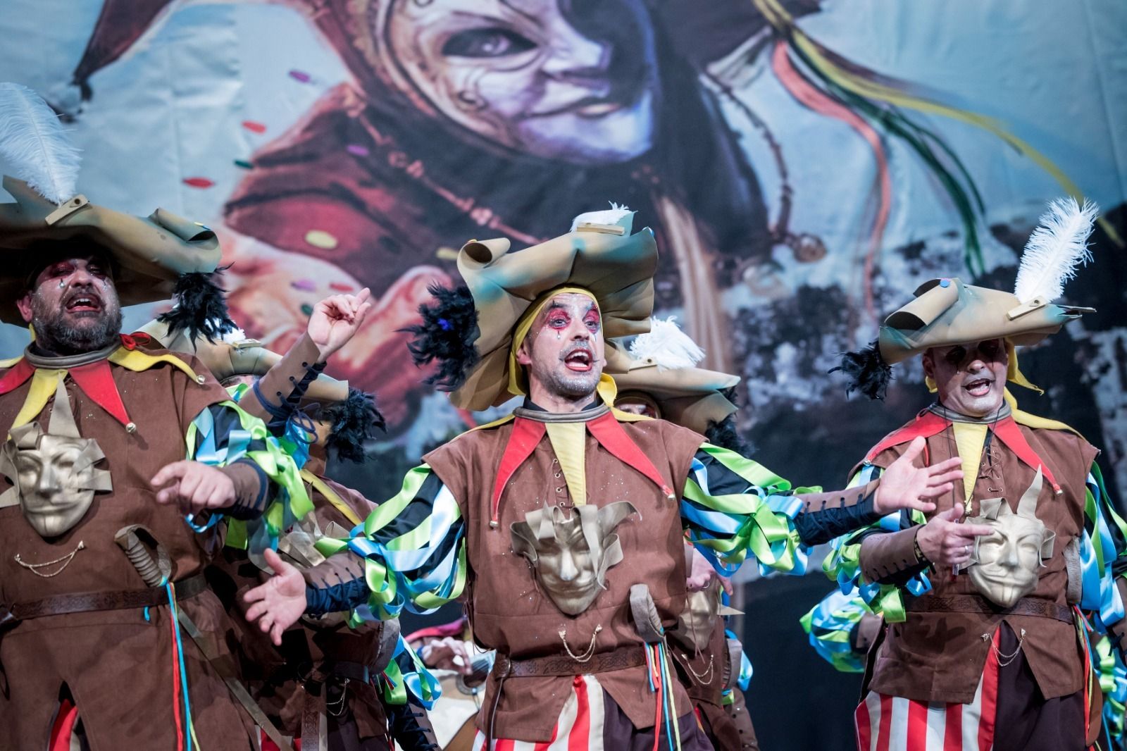 La comparsa 'Soldados', en escena.