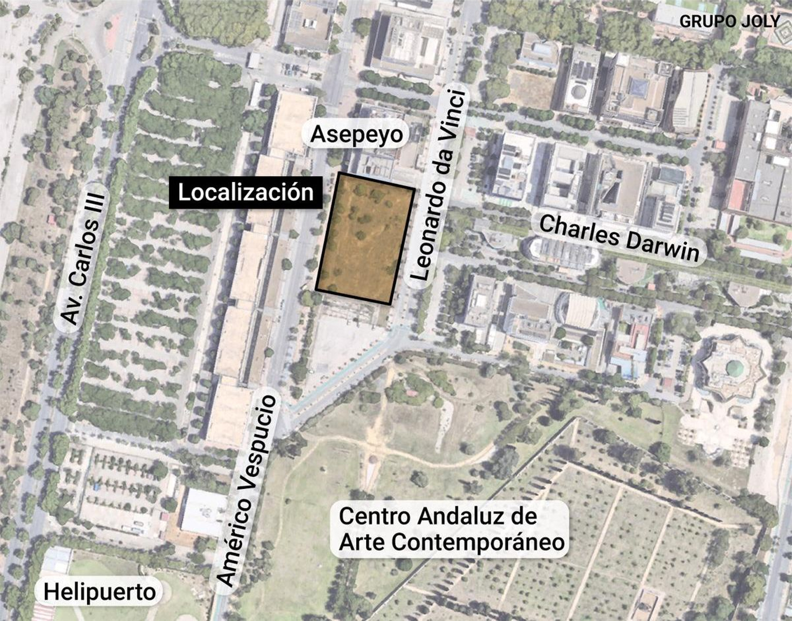 Localización del solar de la Cartuja