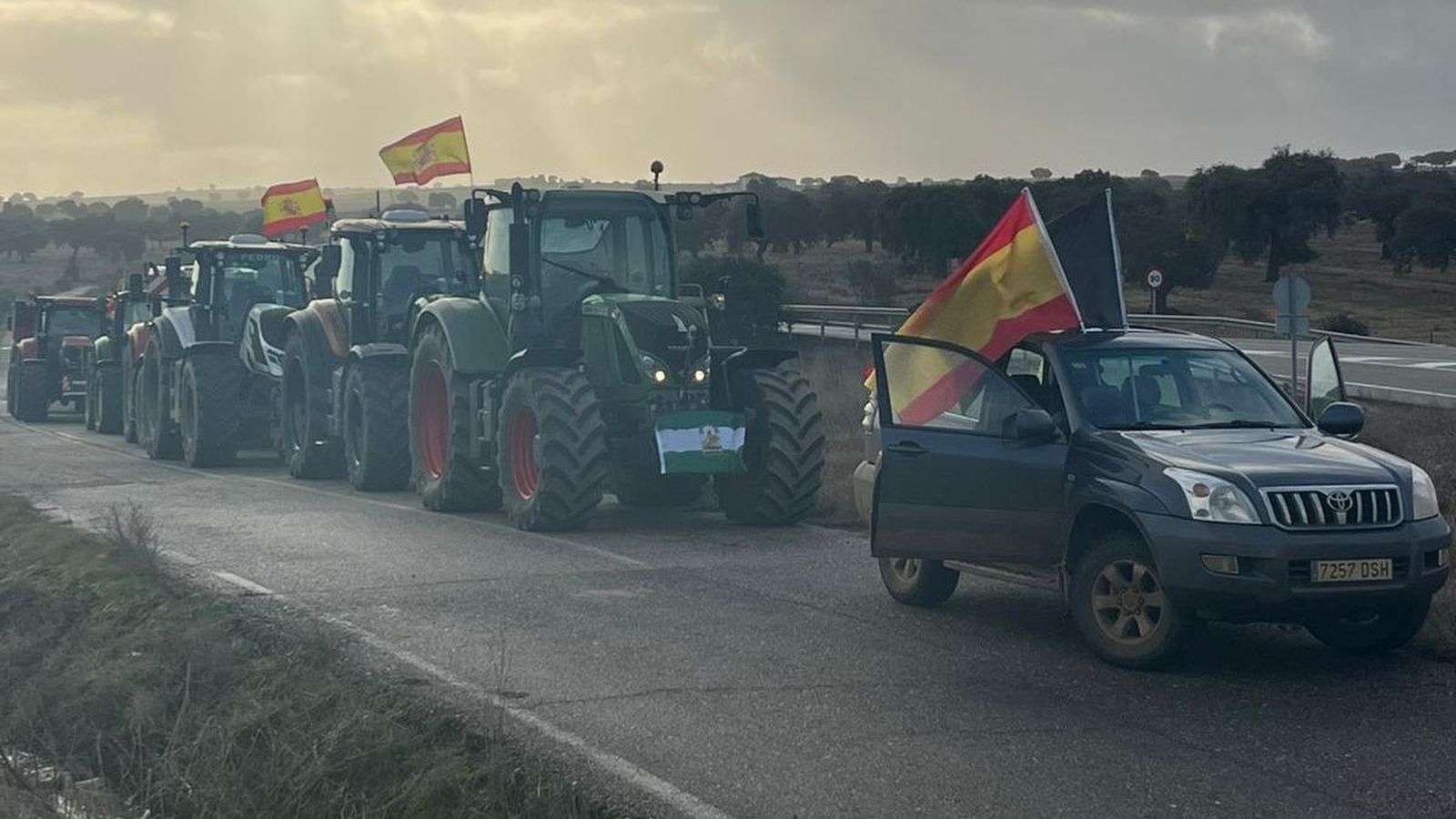 Tractorada contra el acuerdo de Mercosur en la N-432.