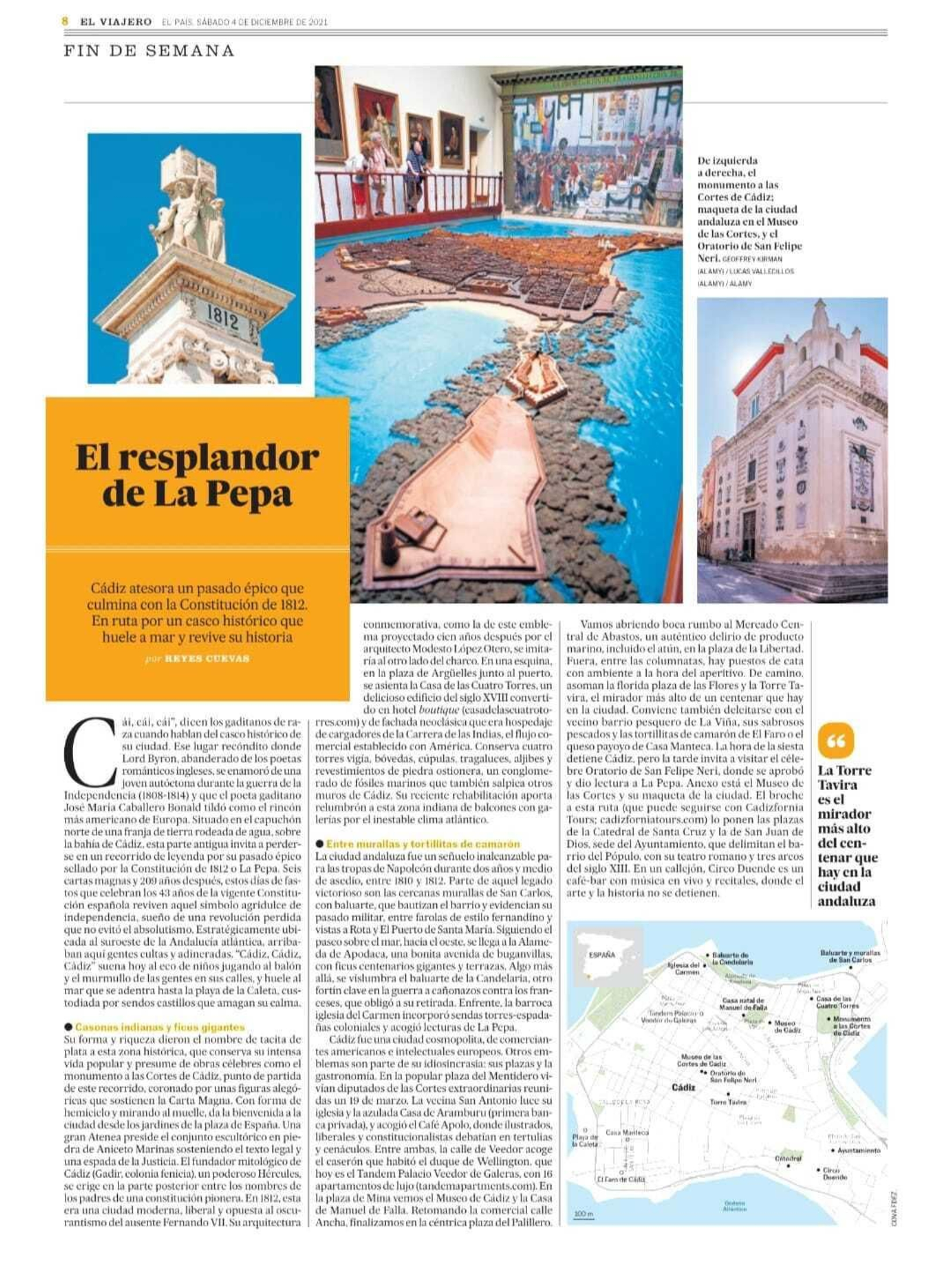 Cádiz en El Viajero de El País