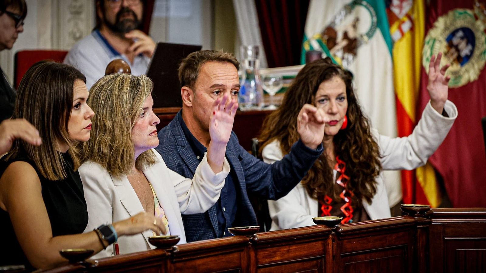 Una imagen de una parte de la bancada popular en el pleno del Ayuntamiento.