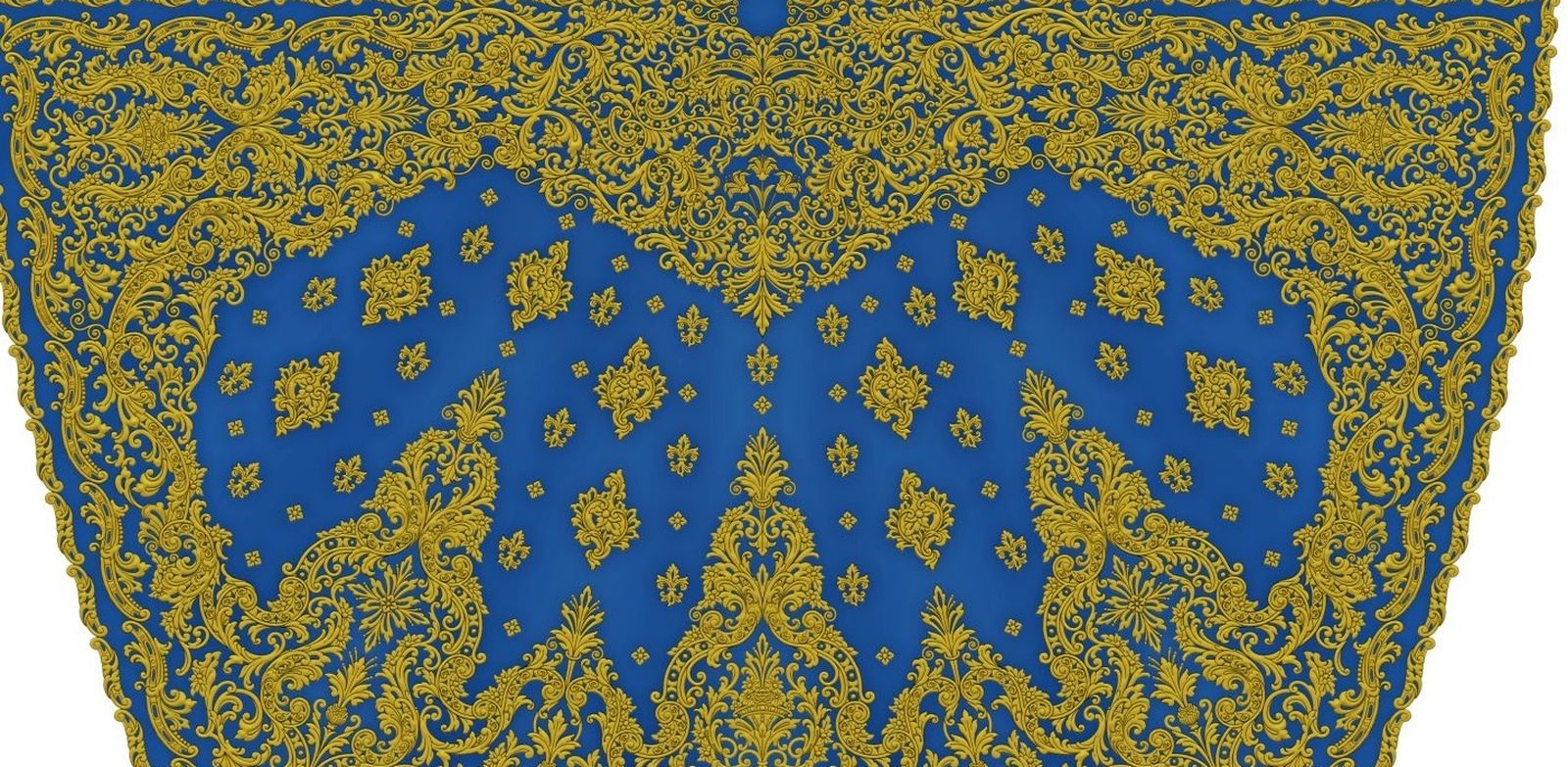 Imagen del diseño del manto de salida de la Virgen de la Trinidad.