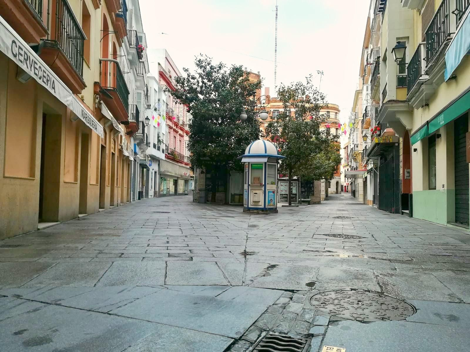Plaza de las Flores durante el cierre del COVID-19.