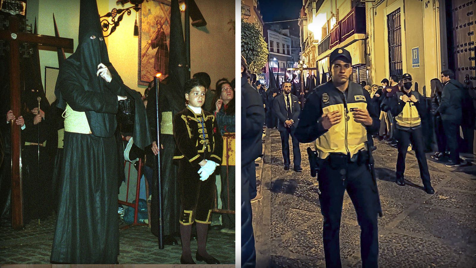 El niño paje de 2002 salió de agente de la autoridad en 2022 a la vera de la misma cruz