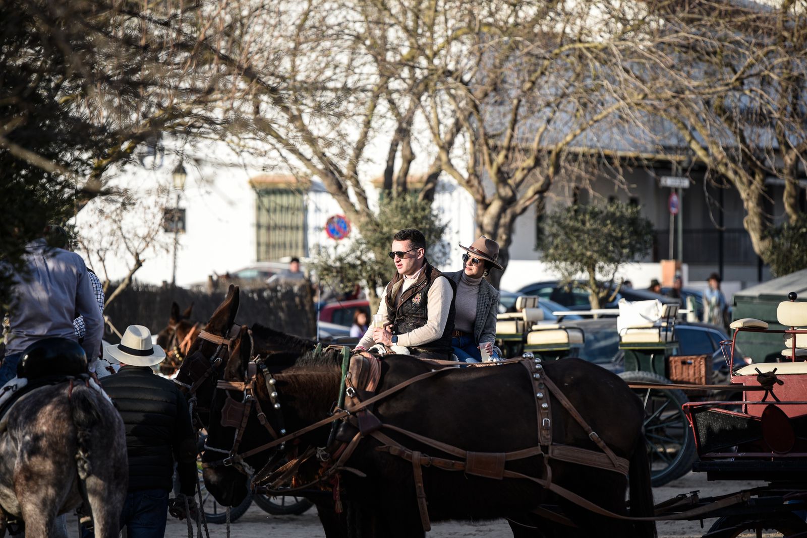Imágenes del ambiente en la Aldea de El Rocío el domingo 26 de febrero
