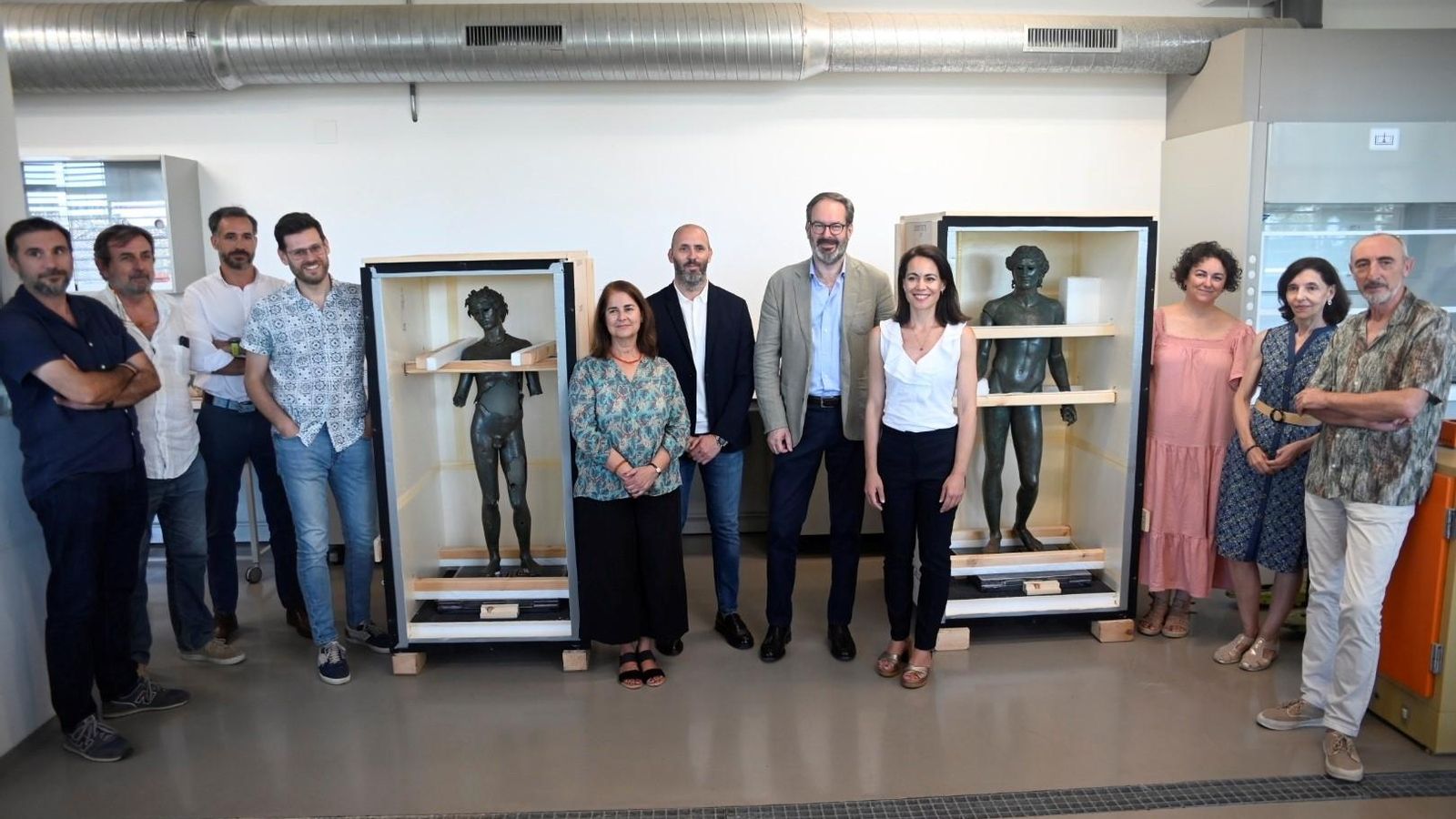 Recepción de las piezas en el Museo Arqueológico.