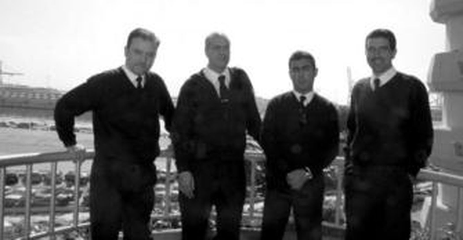 De izquierda a derecha los prácticos Carlos Duclós, Francisco Javier de Tena, Joaquín María Sánchez y Javier Cobos.