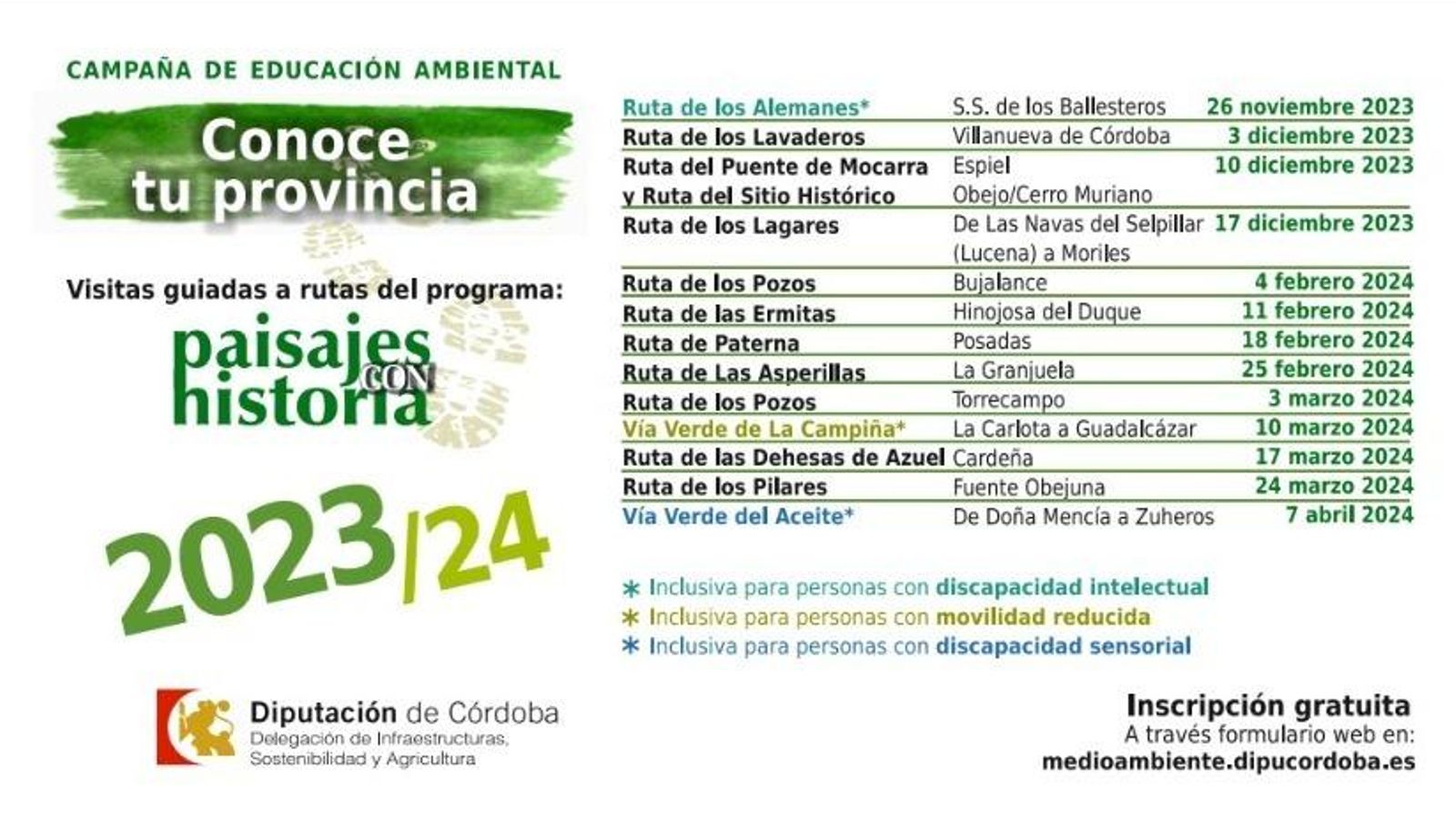 Rutas de Conoce tu provincia, de la Diputación de Córdoba Rutas de Conoce tu provincia, de la Diputación de Córdoba