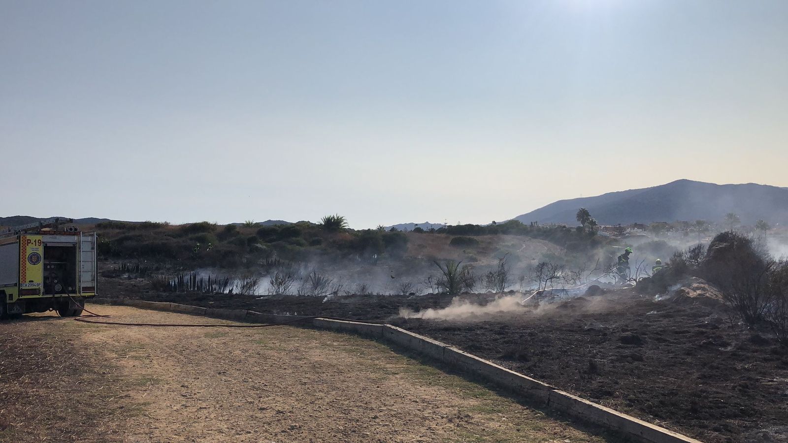 El incendio en el Parque del Centenario.