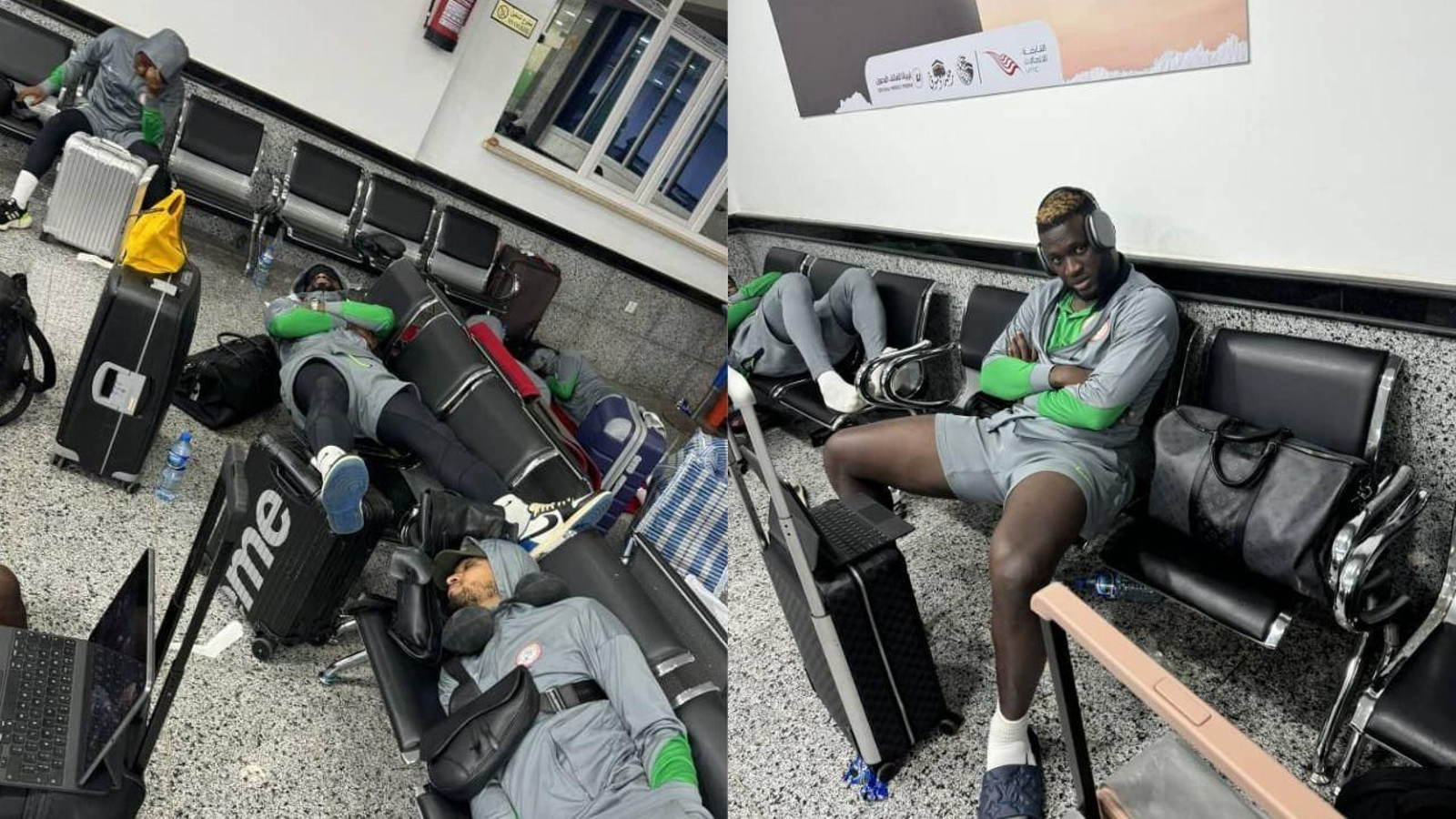 Jugadores de la selección de Nigeria encerrados en el aeropuerto de Libia.