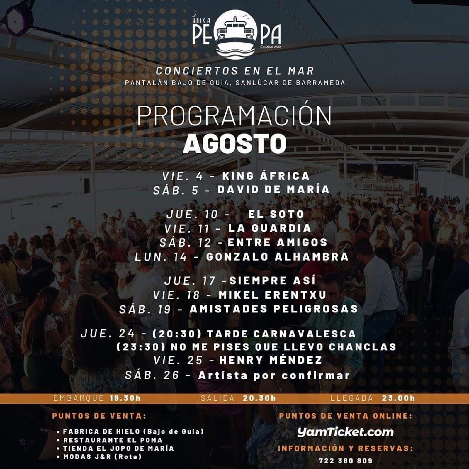 Programación del Barco de La Pepa, en Sanlúcar. Programación del Barco de La Pepa, en Sanlúcar.