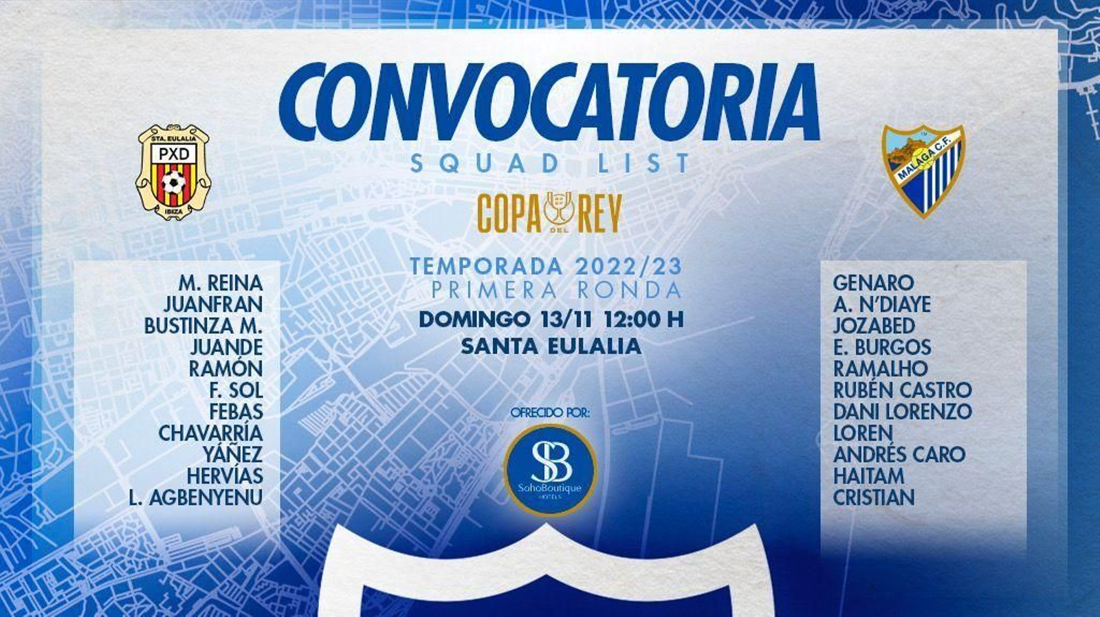 Lista de convocados del Málaga CF ante el Peña Deportiva