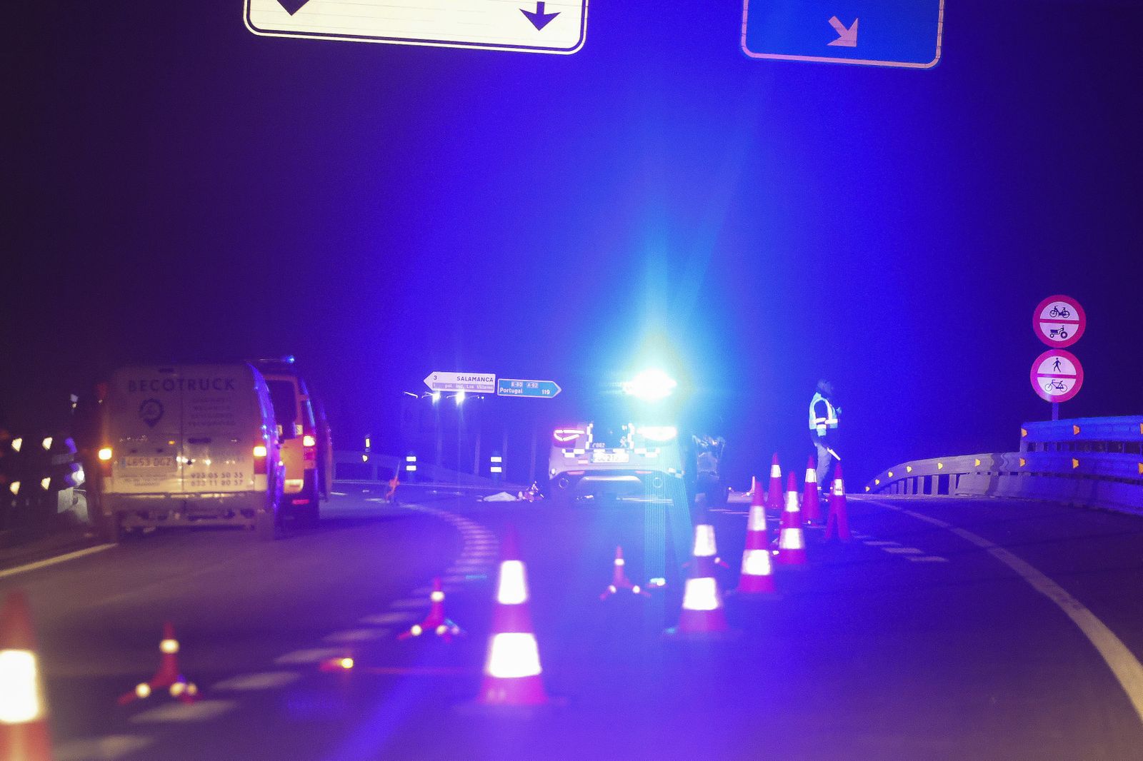 La carretera de Salamanca donde tuvo lugar el atropello mortal de Estela Domínguez.