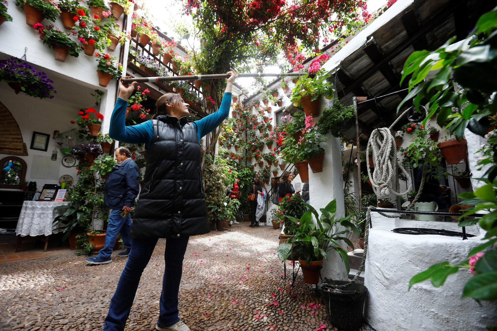 Los últimos preparativos en los Patios de Córdoba para el concurso, en imágenes