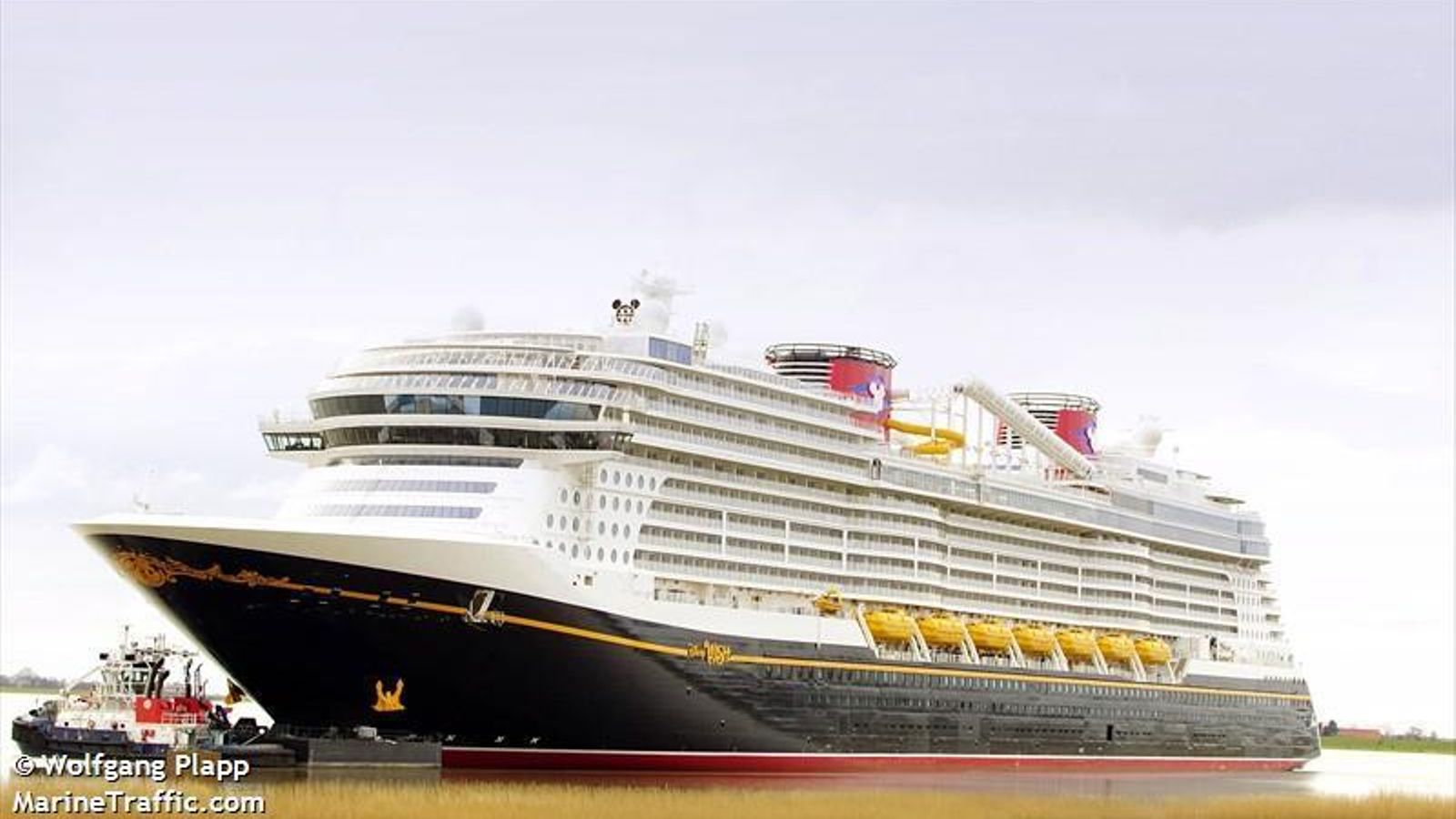 Imagen del Disney Wish tomada de la web de MarineTraffic.com