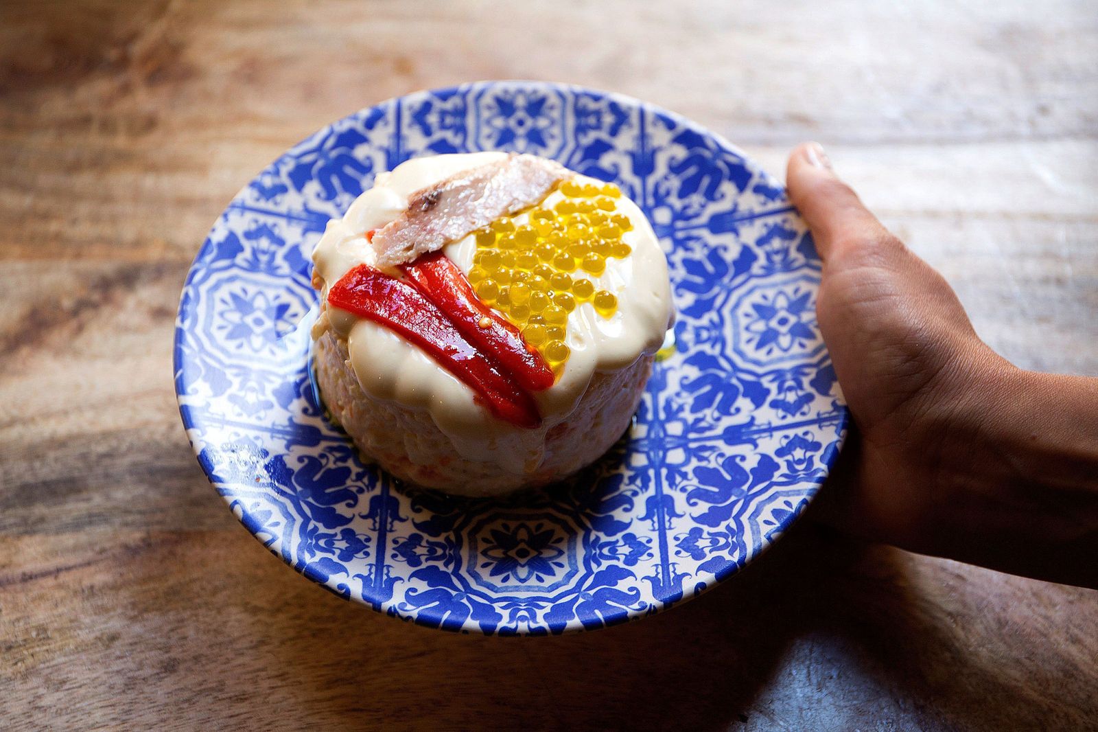 Una tapa de ensaladilla rusa.