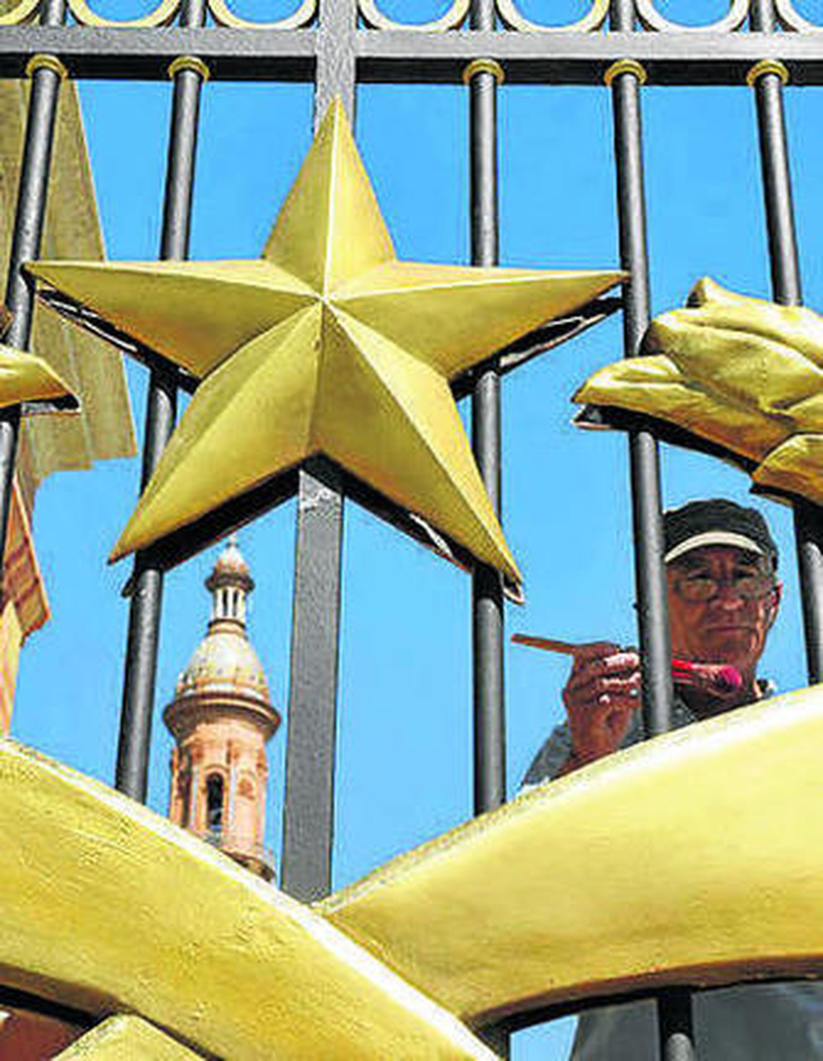 La Plaza de España, ayer.