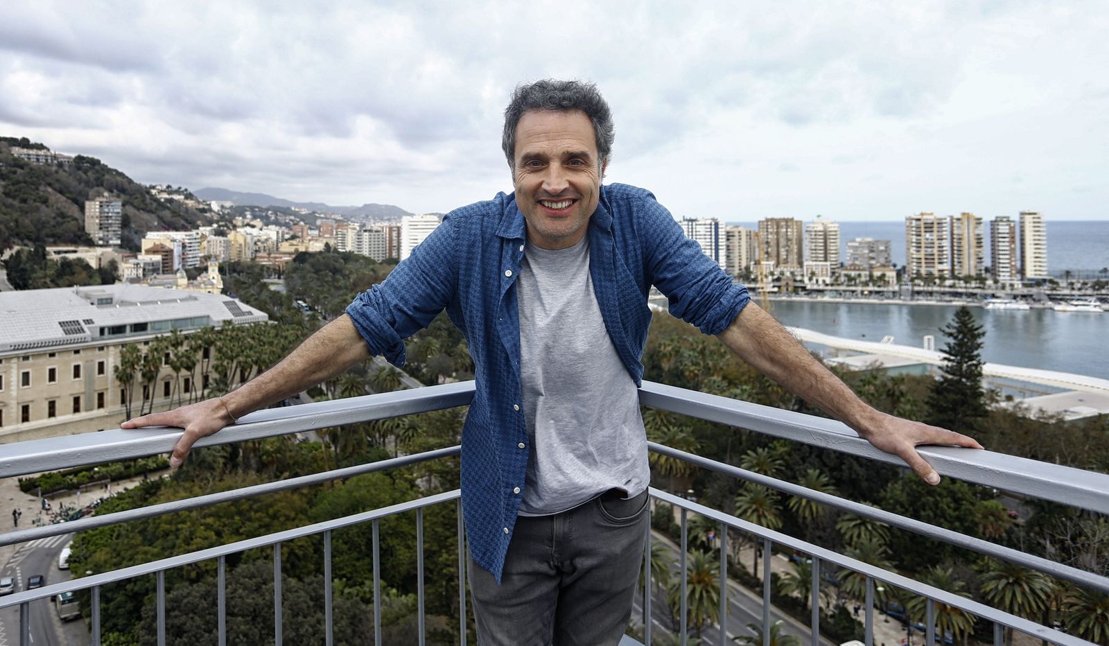 Daniel Guzmán este sábado en la terraza del hotel AC Málaga Palacio.
