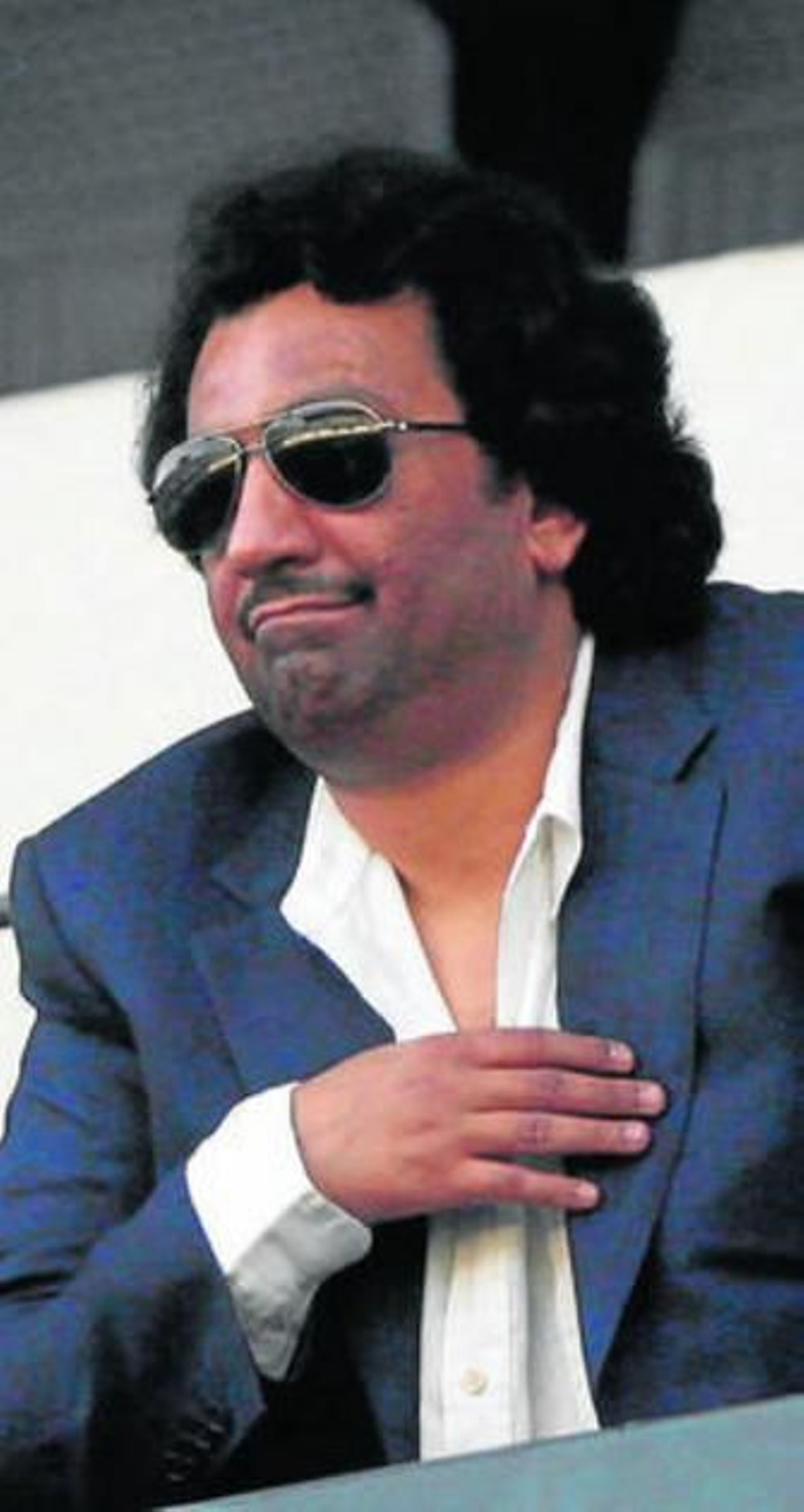 Al-Thani, en el palco de La Rosaleda, la pasada temporada.