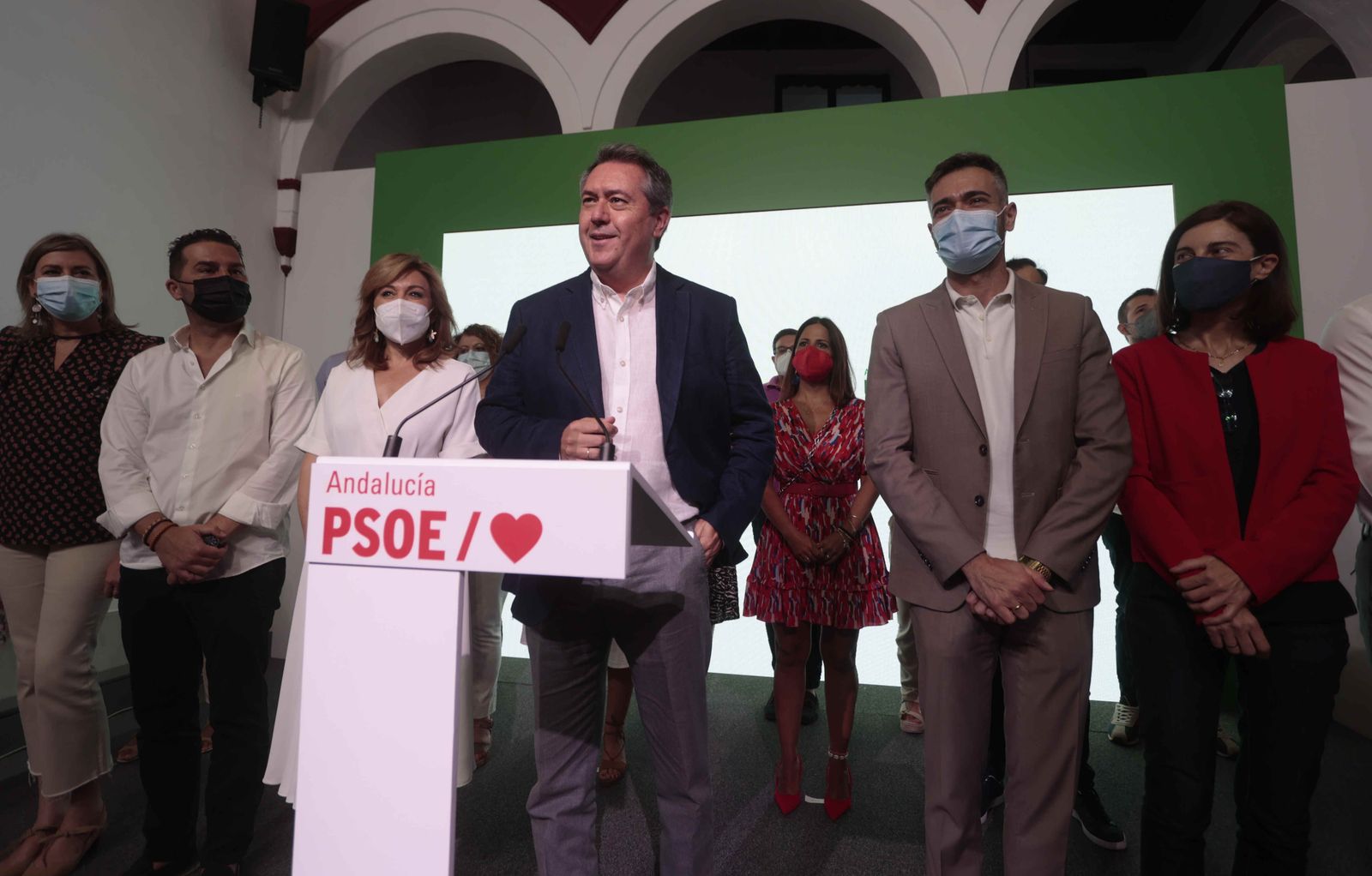 Juan Espadas, en la sede regional del PSOE.