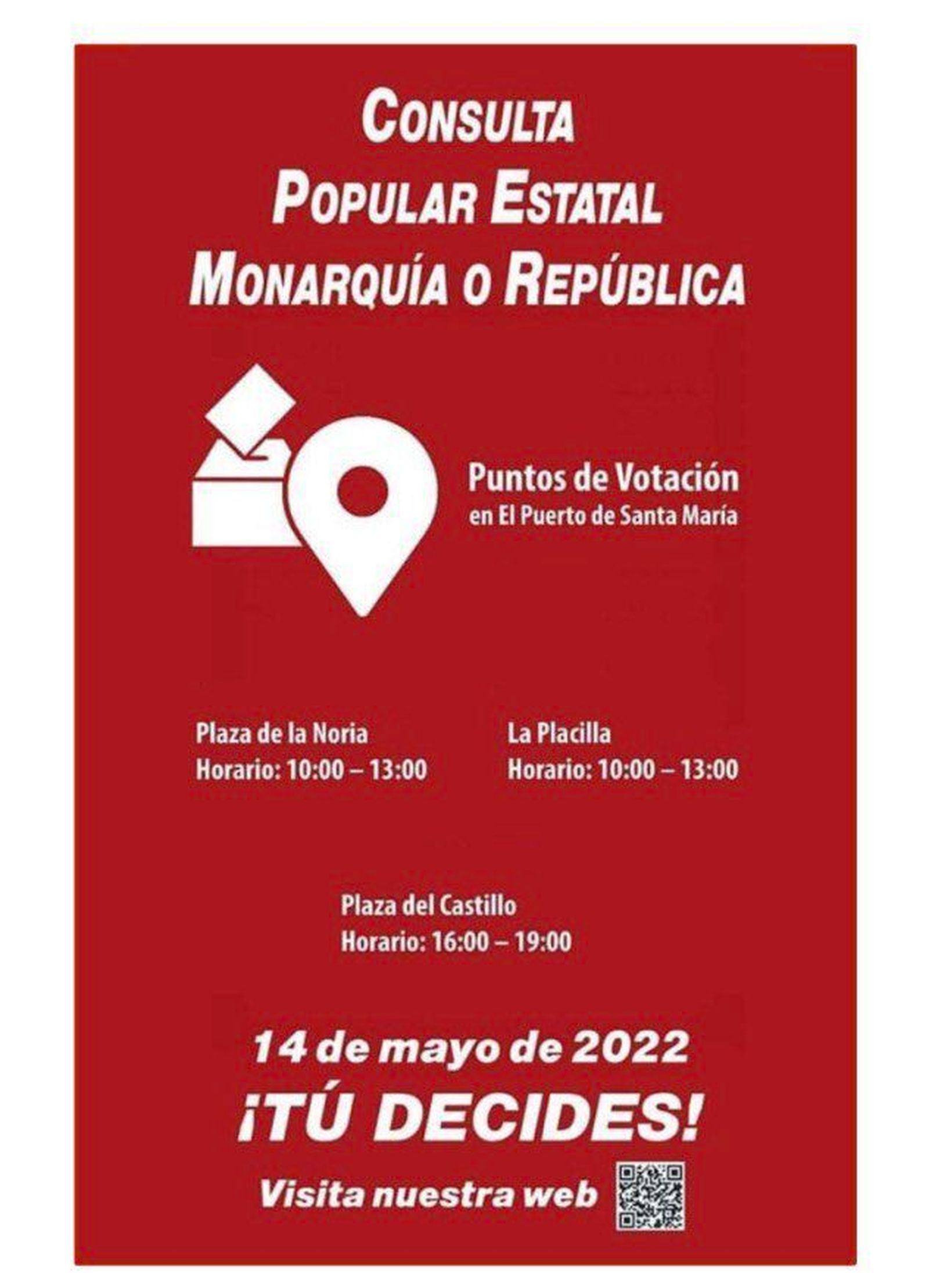Cartel anunciador de la votación en la Plaza del Castillo.