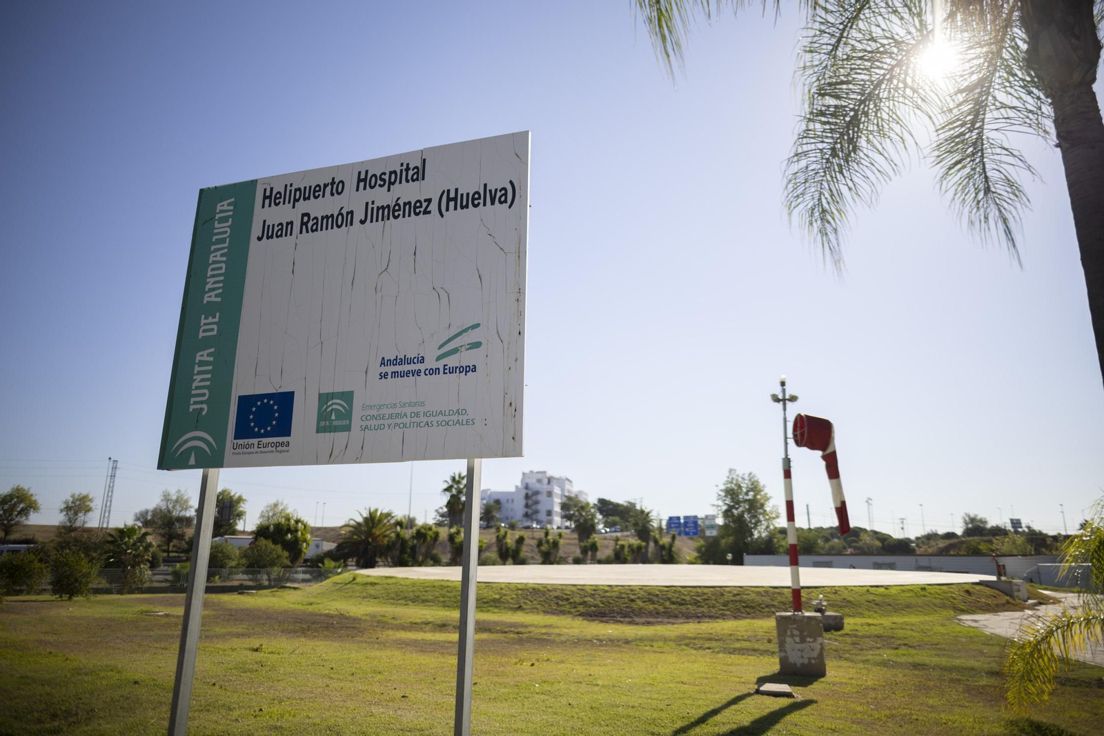 Zona del helipuerto ubicado en el Hospital Juan Ramón Jiménez.