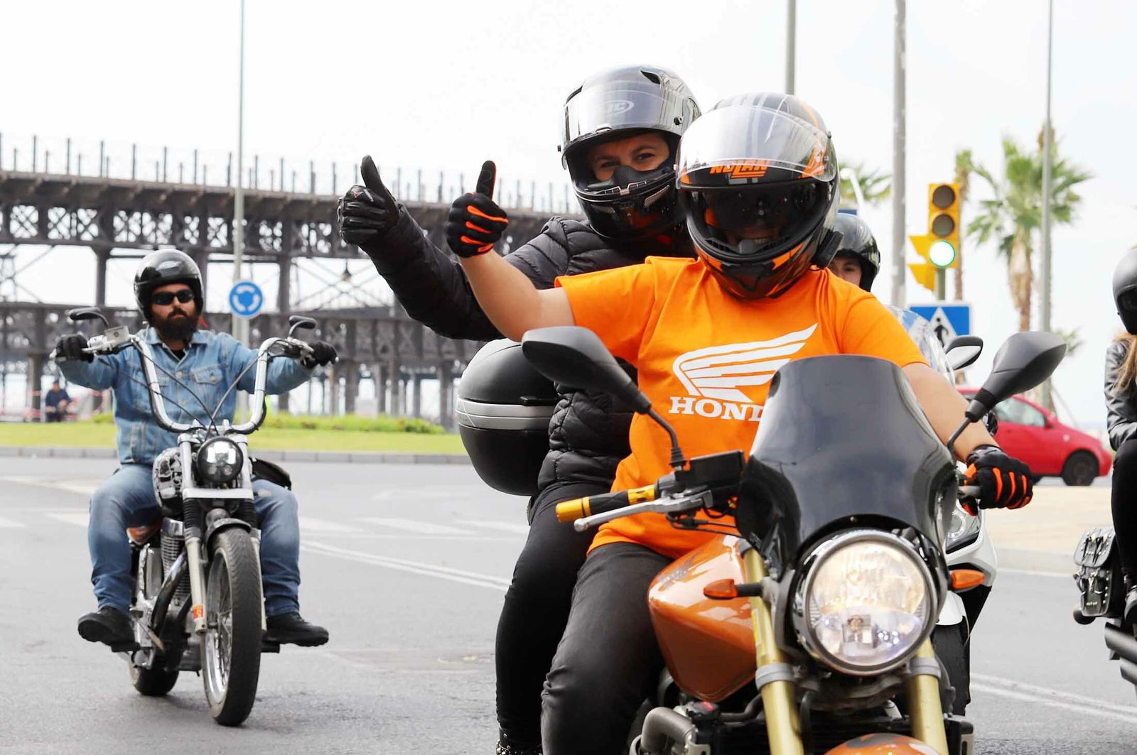 Imágenes de la concentración de motoristas por la seguridad