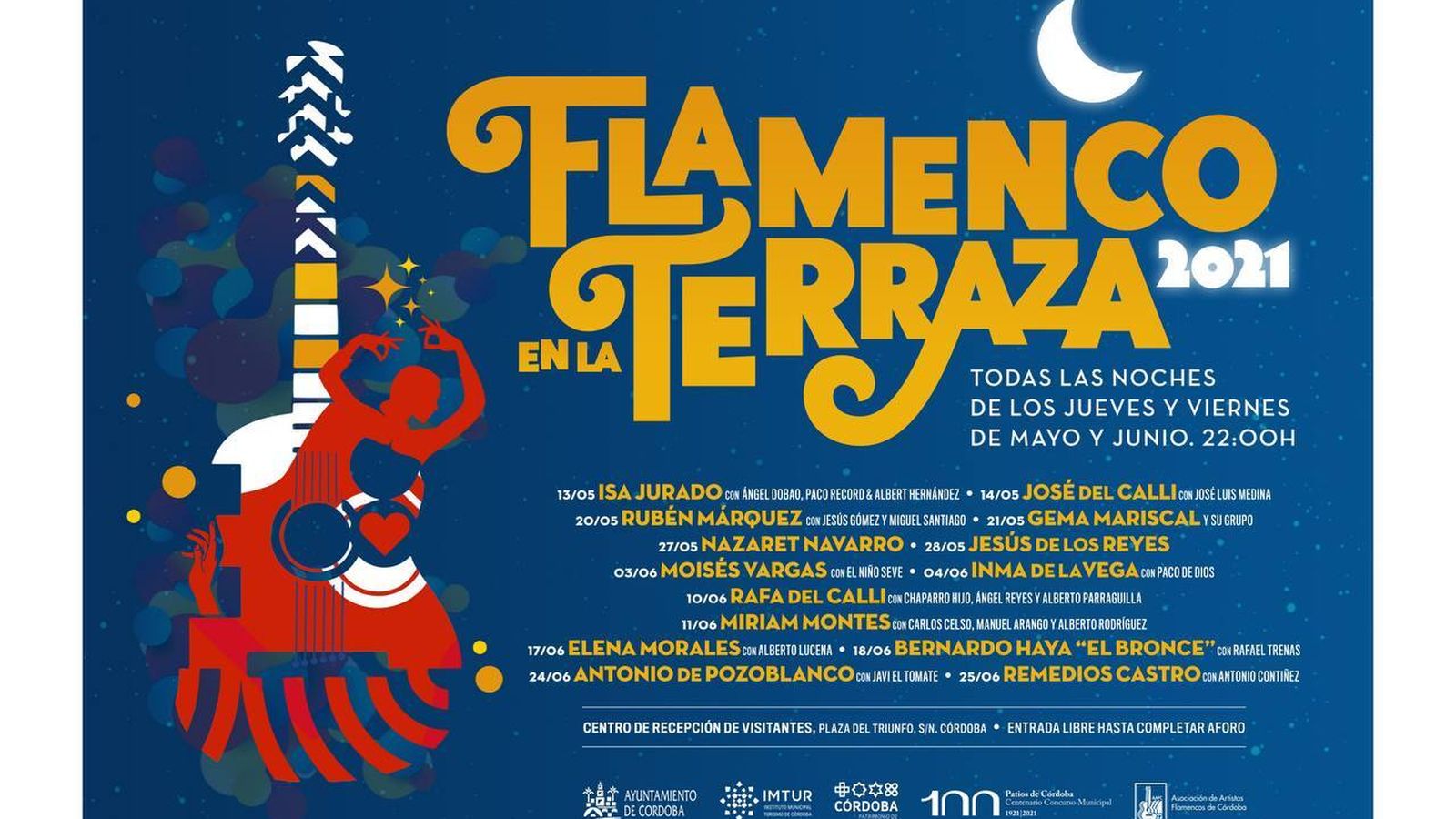 Cartel con la programación de 'Flamenco en la Terraza'.