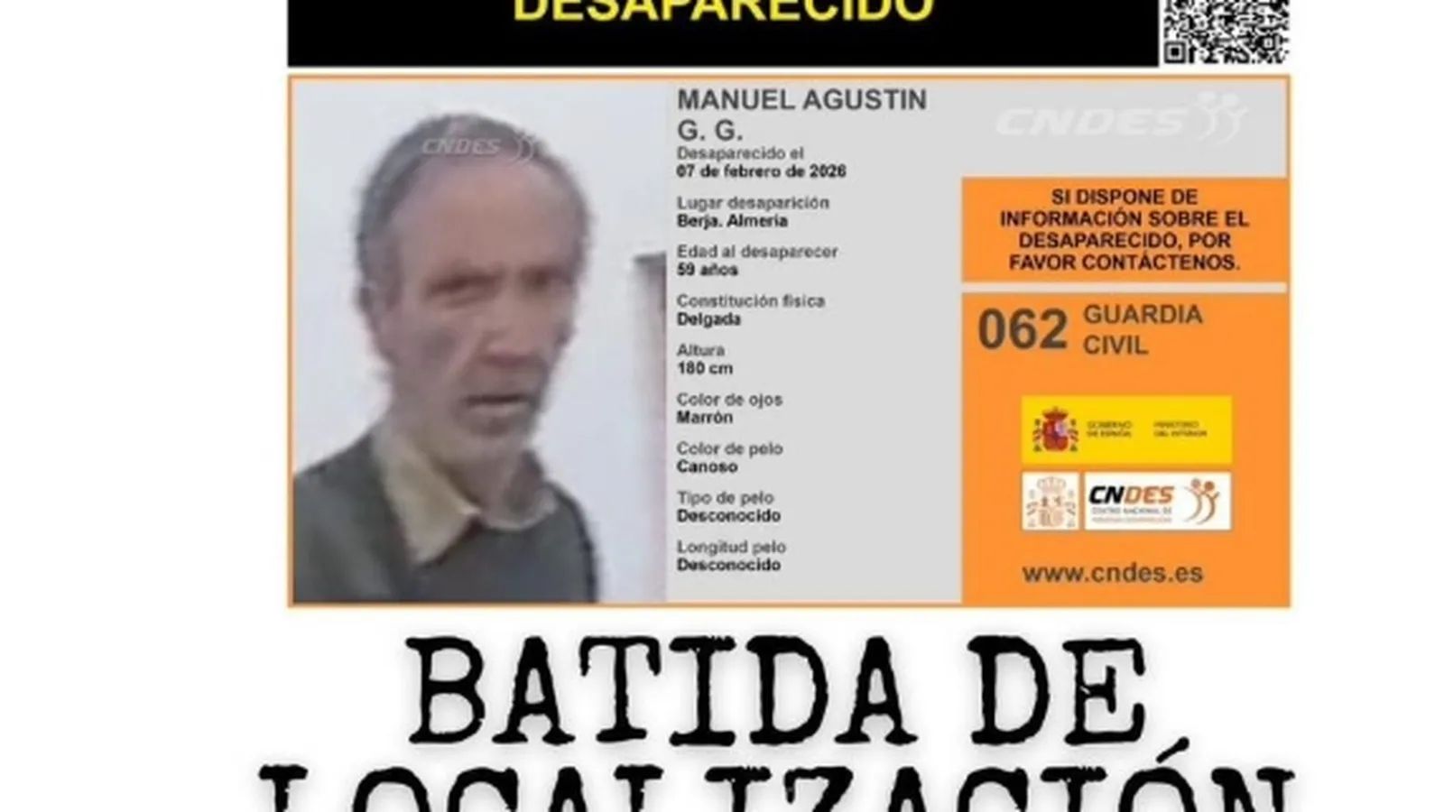 Imagen del desaparecido.