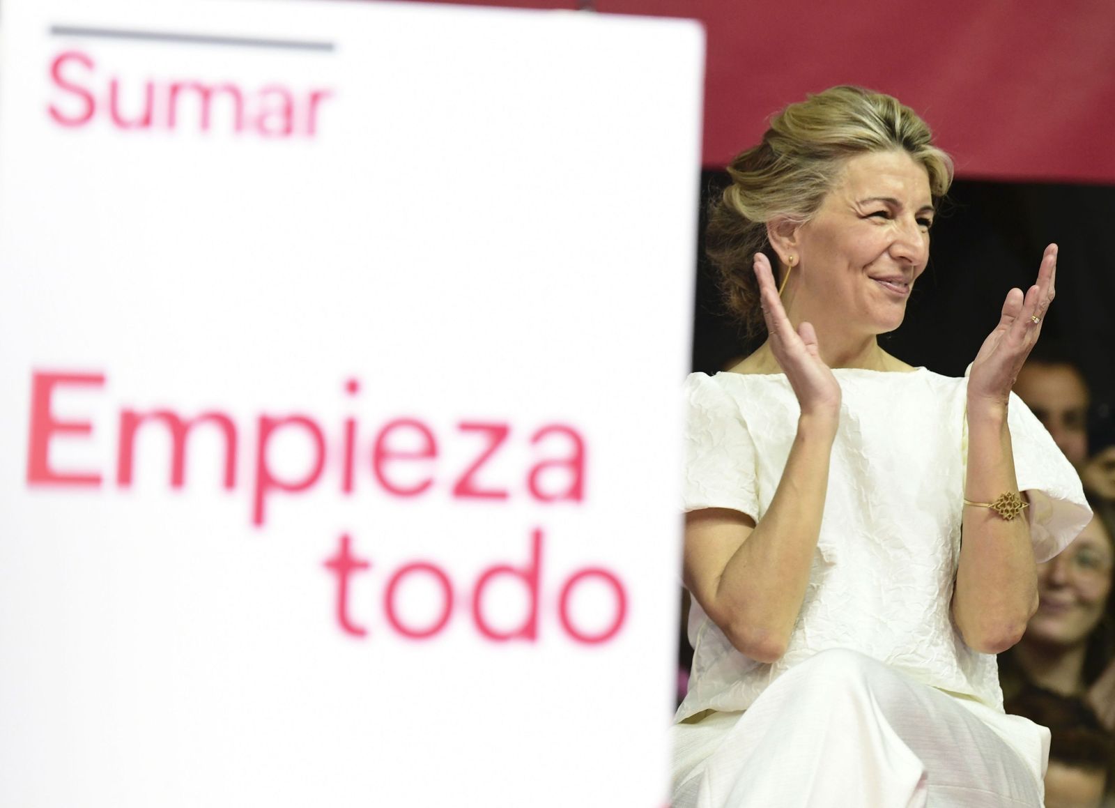 Yolanda Díaz, en la presentación de Sumar.