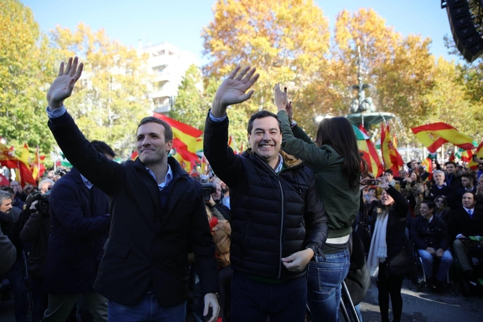 Pablo Casado, en un mitin de Juanma Moreno en Granada.