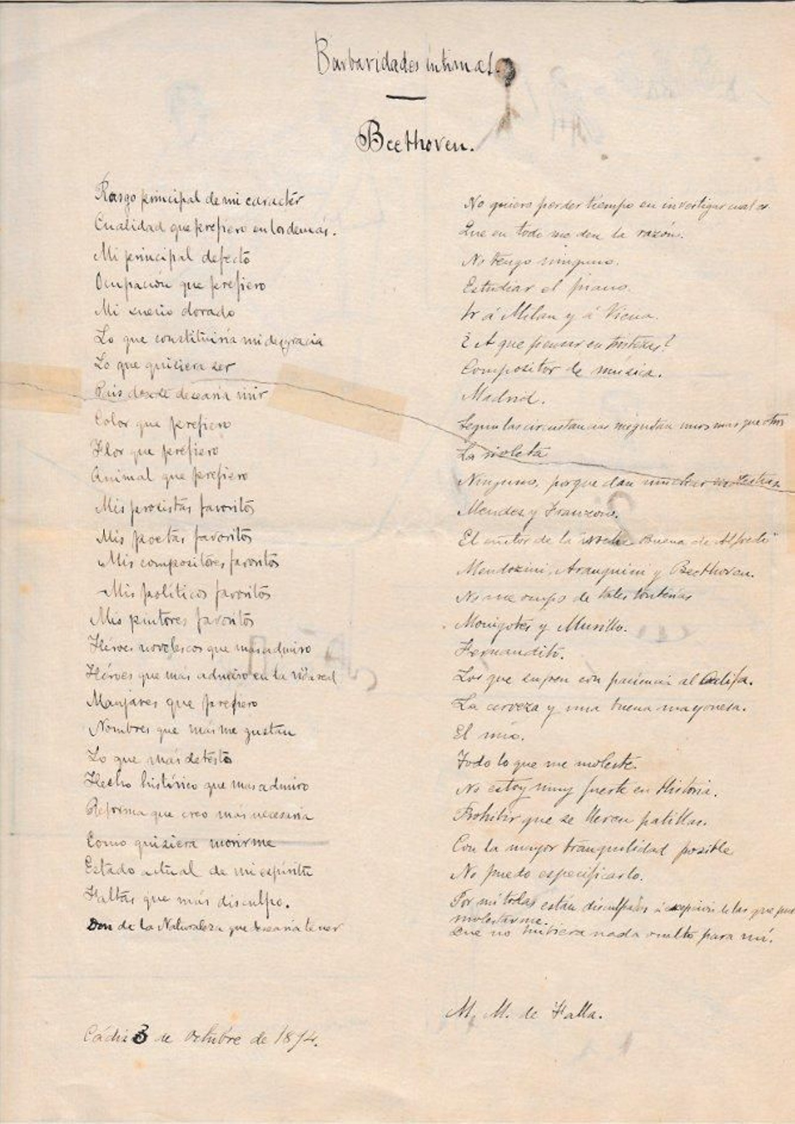 Autoentrevista de Falla