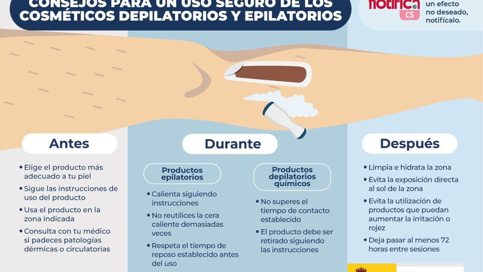Usos de productos depilatorios y epilatorios