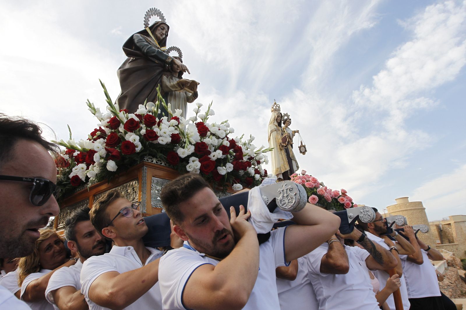 Fotogalería cucaña y procesión Fiestas Santa Ana Roquetas de Mar