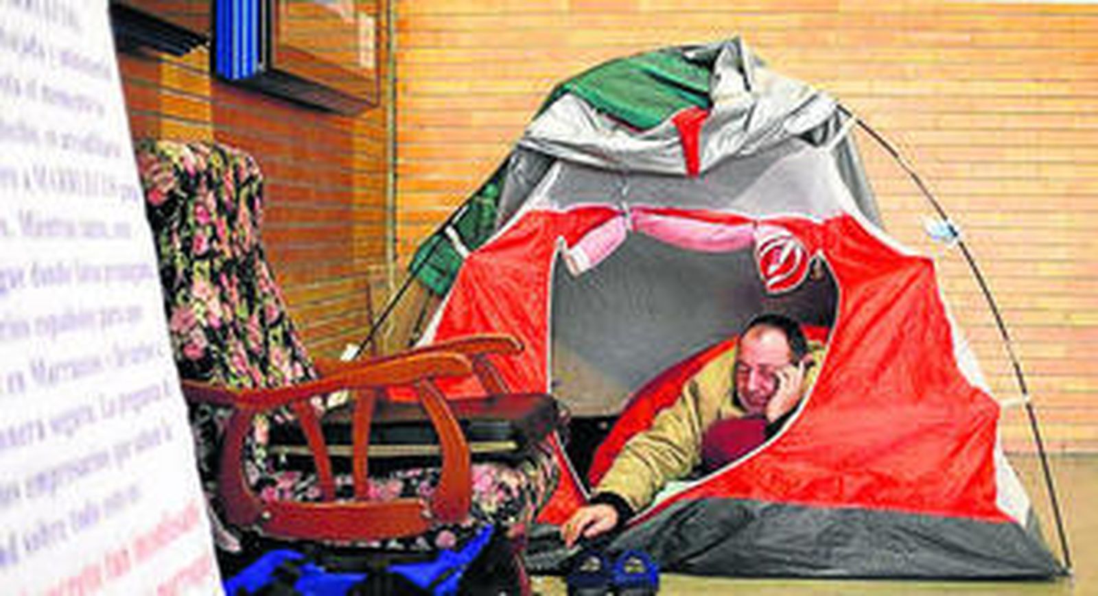 Rodrigo Rodríguez, acampado en Santa Justa.